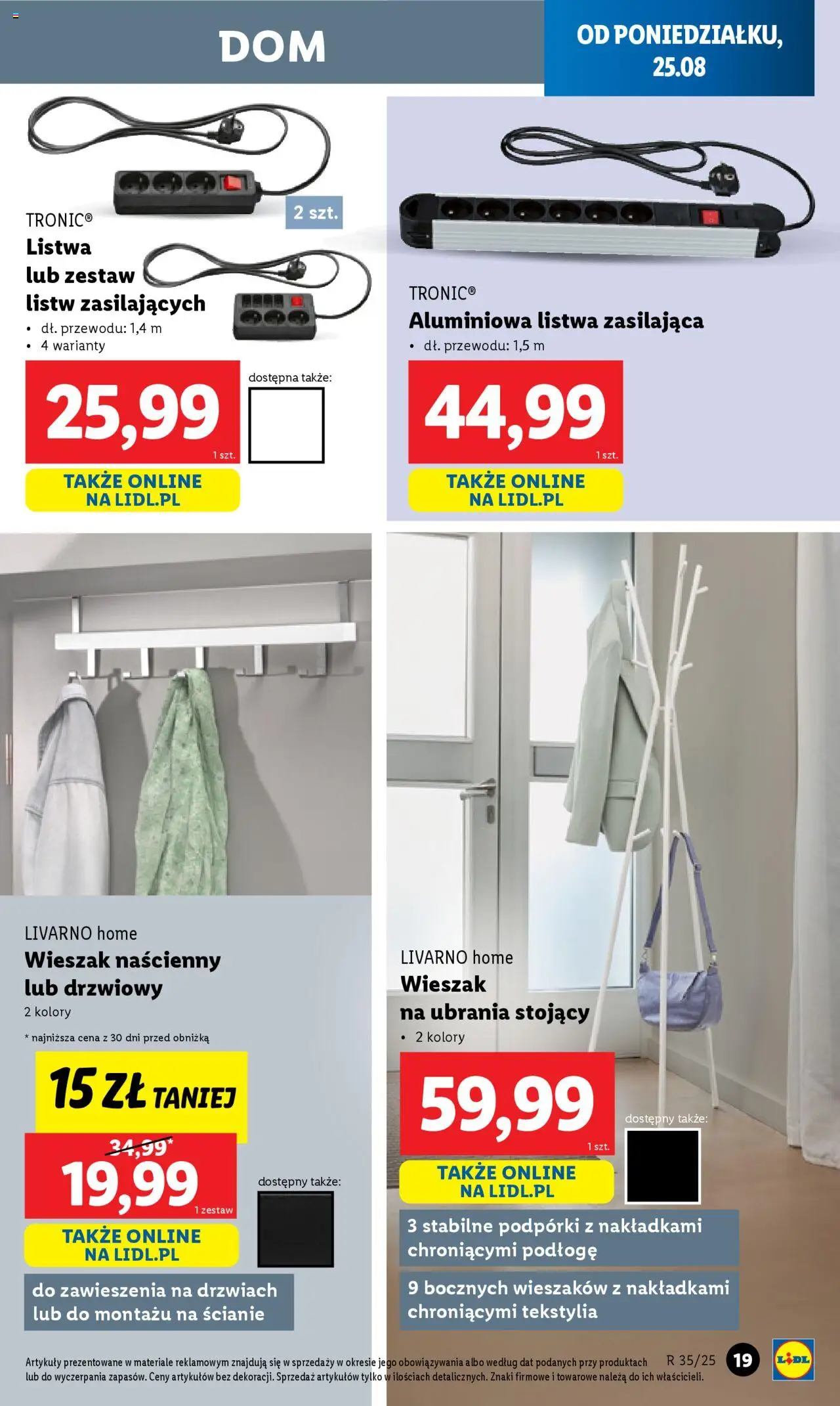 Lidl Katalog od 25.08.2025 | Strona: 19 | Produkty: Ubrania, Wieszak, Wieszak na ubrania, Tekstylia