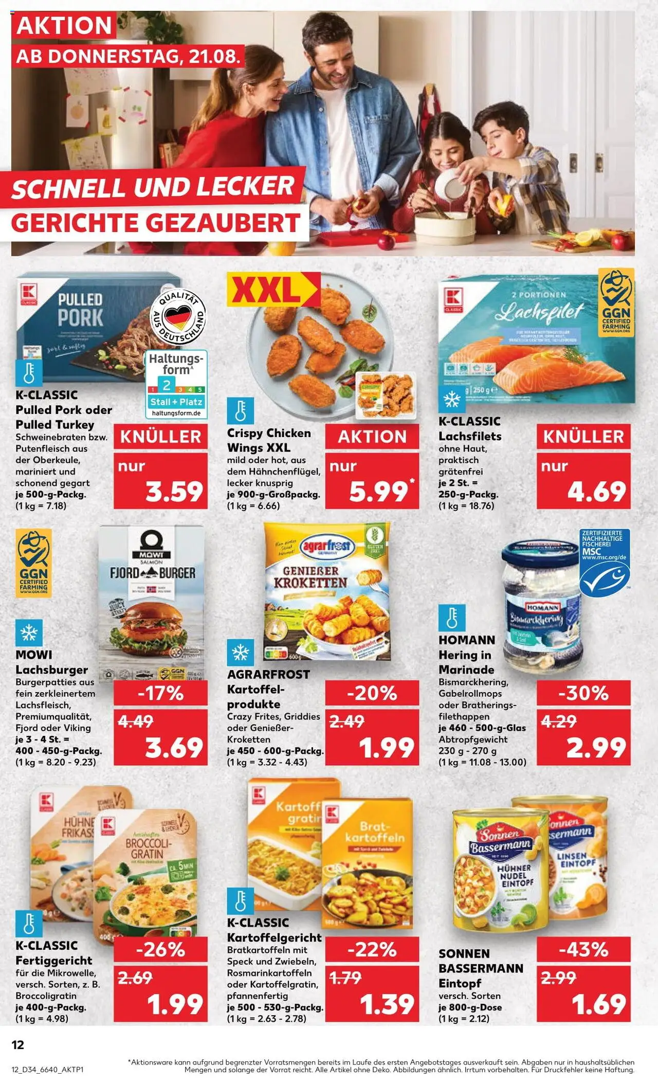 Kaufland Prospekt 	 - gültig ab dem 21.08.2025 | Seite: 12 | Produkte: Burger, Kartoffeln