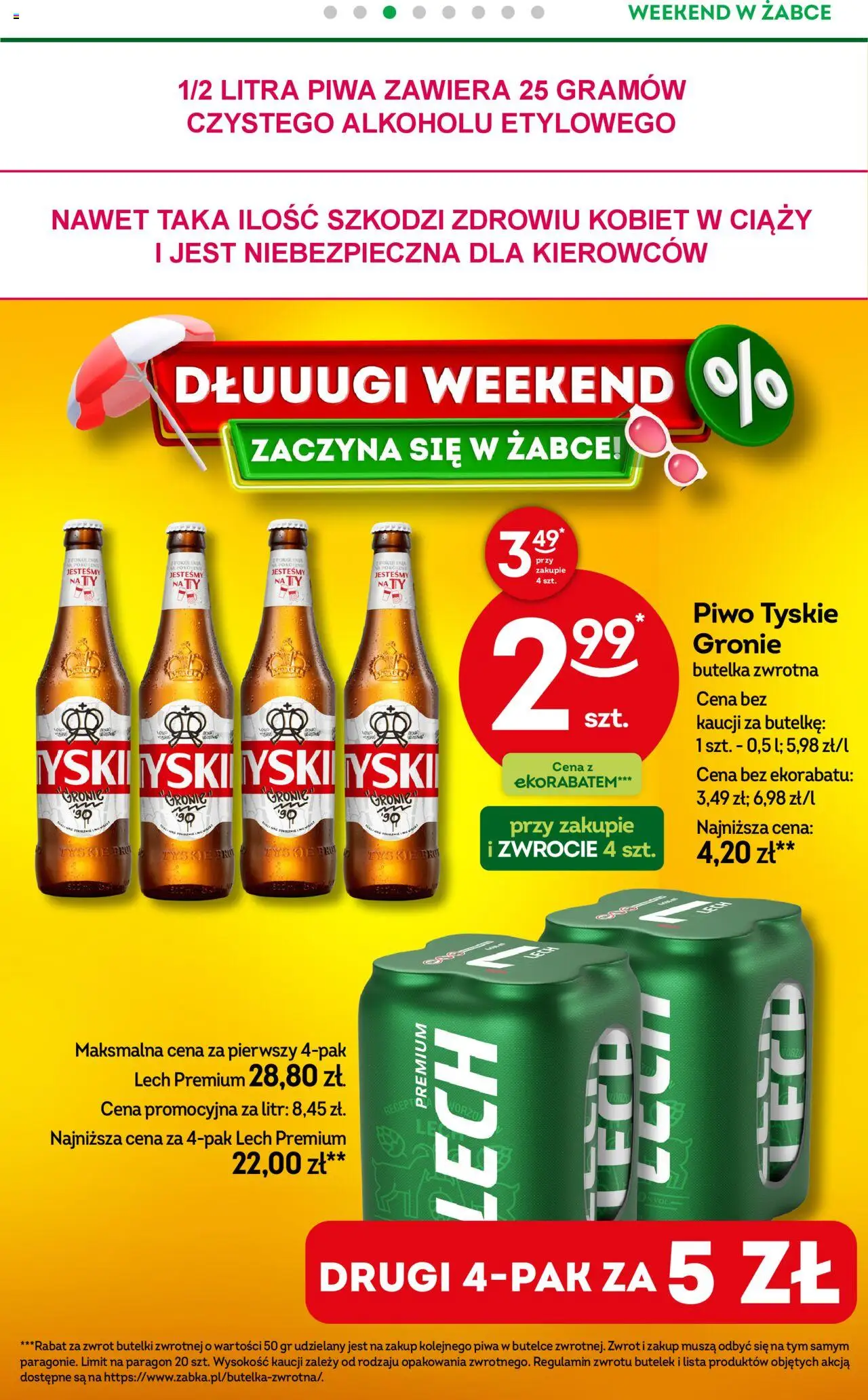 Żabka Gazetka - Weekendowe promocje od 15.08.2025 | Strona: 4 | Produkty: Tyskie, Piwo