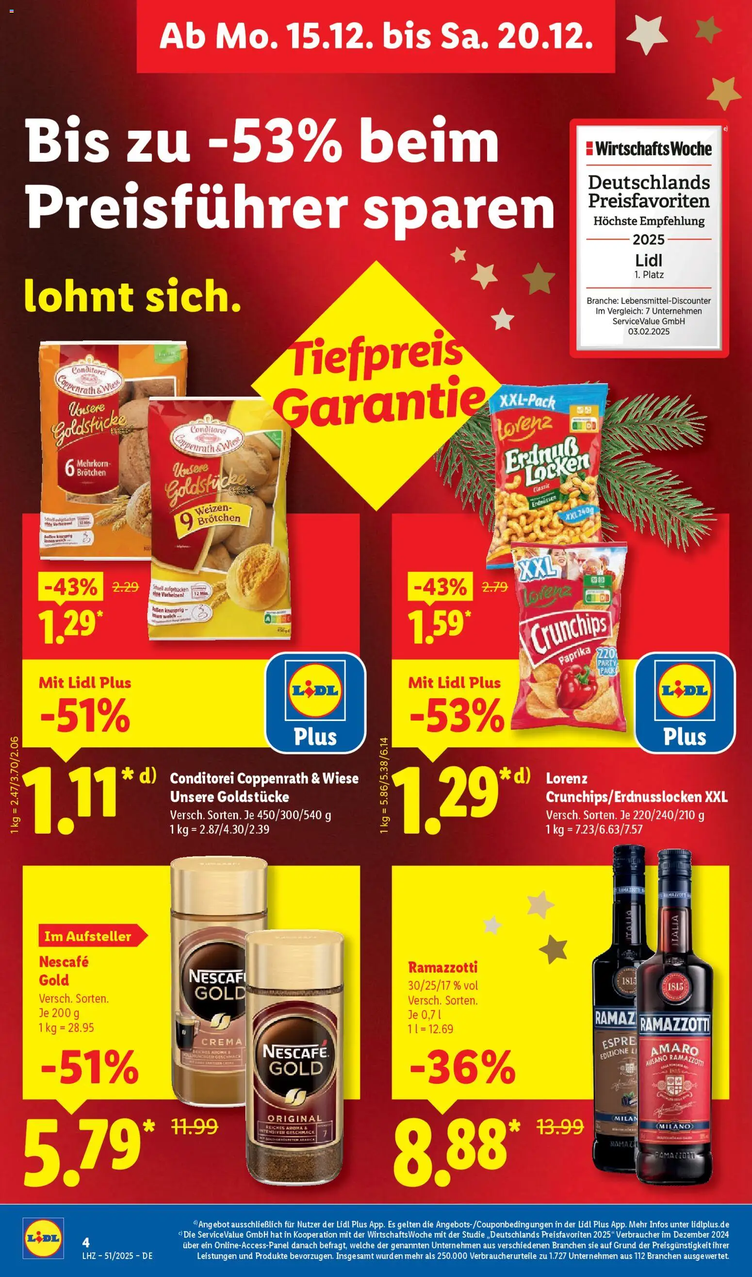 Lidl Prospekt Gedern – gültig ab 15.12.2025 | Seite: 10 | Produkte: Nescafe, Ramazzotti crema, Paprika, Ramazzotti