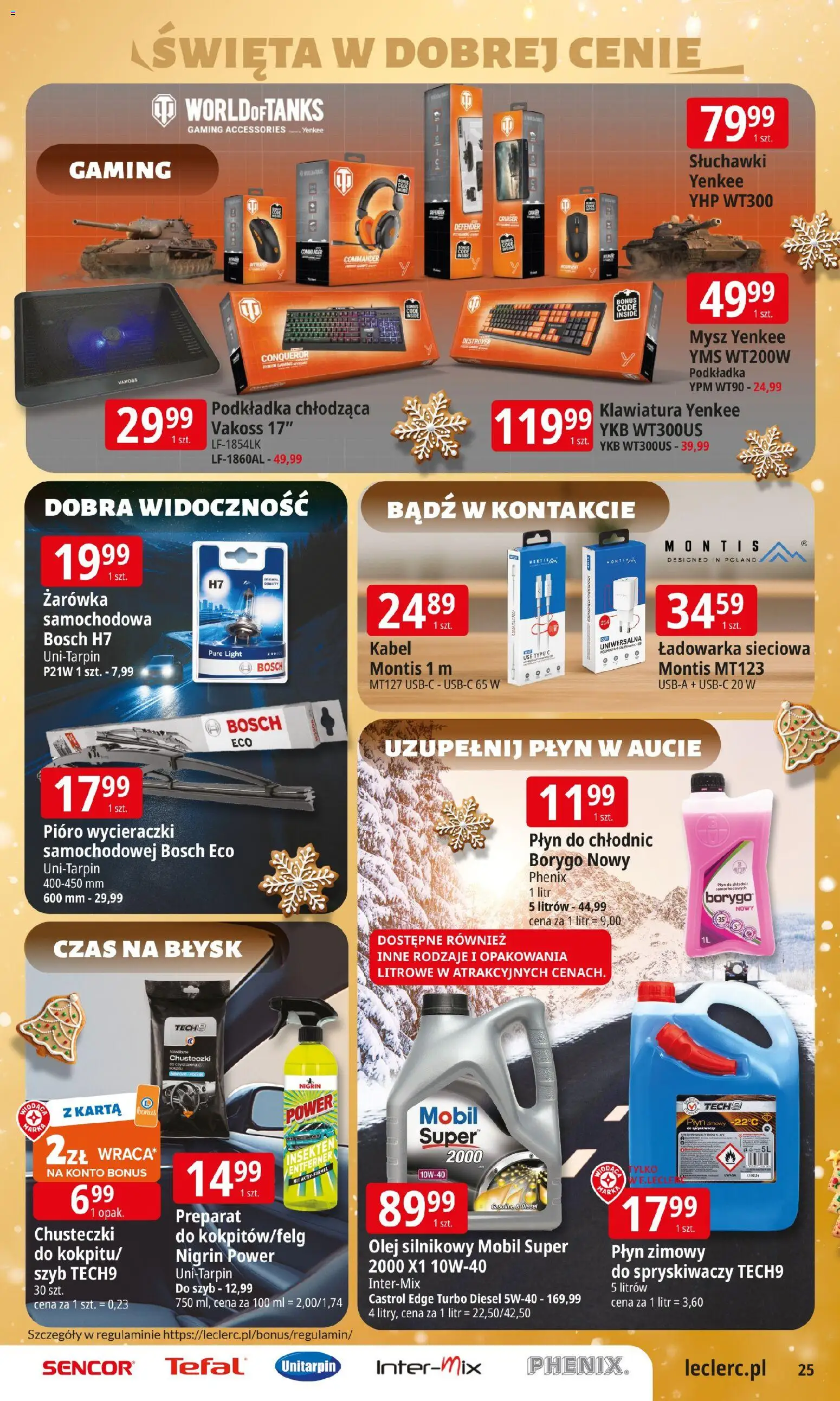 E.Leclerc Gazetka - Zamość od 09.12.2025 | Strona: 25 | Produkty: Karta, Mysz, Kabel, Ładowarka