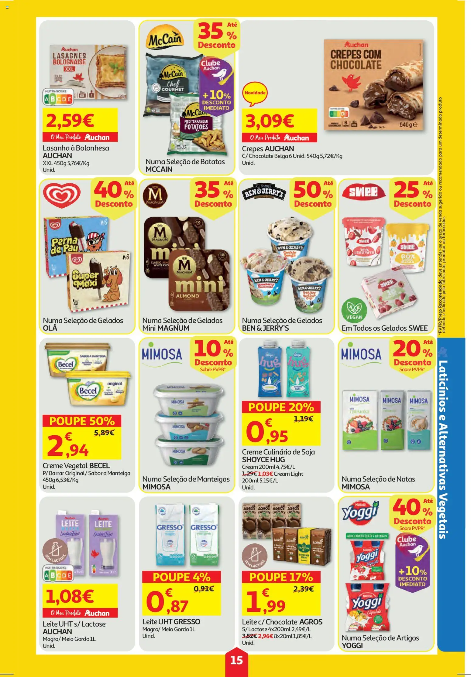 Auchan folheto │ válido de 11.12.2025 | Página: 15 | Produtos: Soja, Lasanha, Leite, Natas