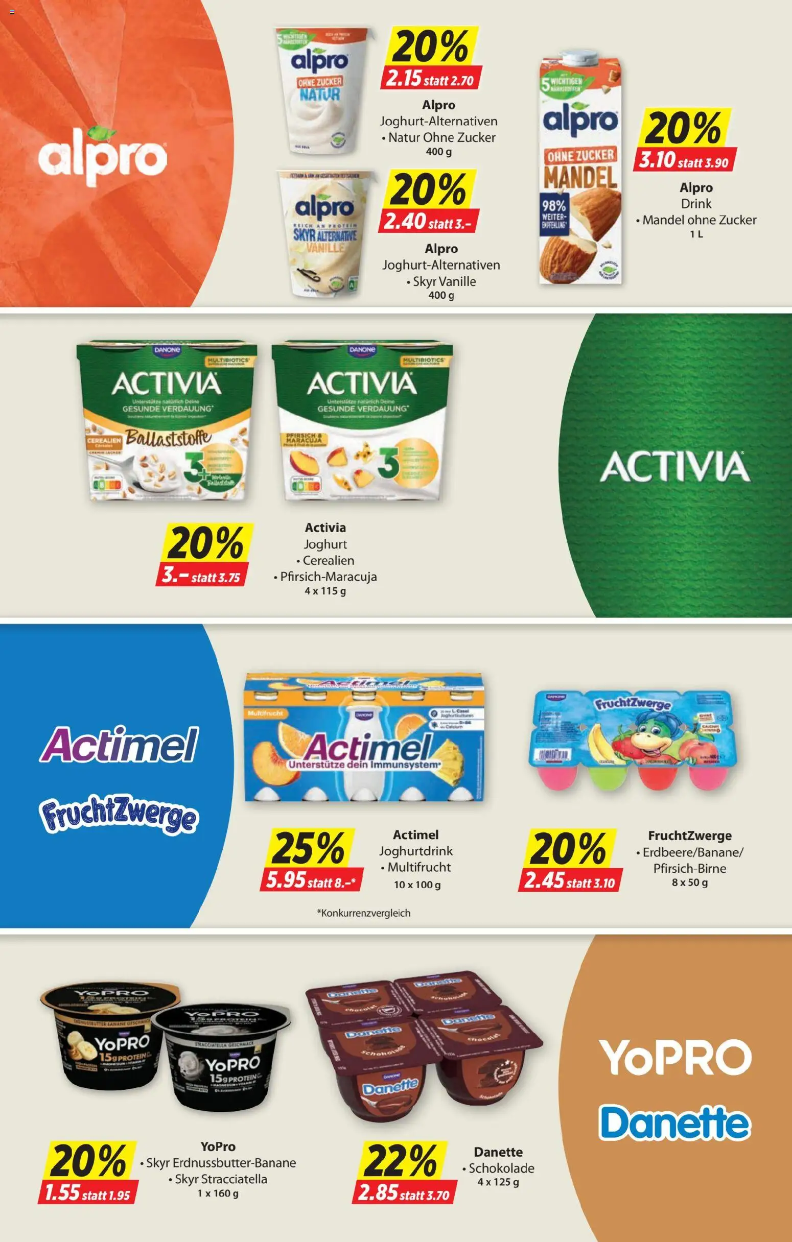 Denner aktionen – gültig ab 12.03.2026 | Seite: 8 | Produkte: Actimel, Joghurt, Schokolade, Zucker