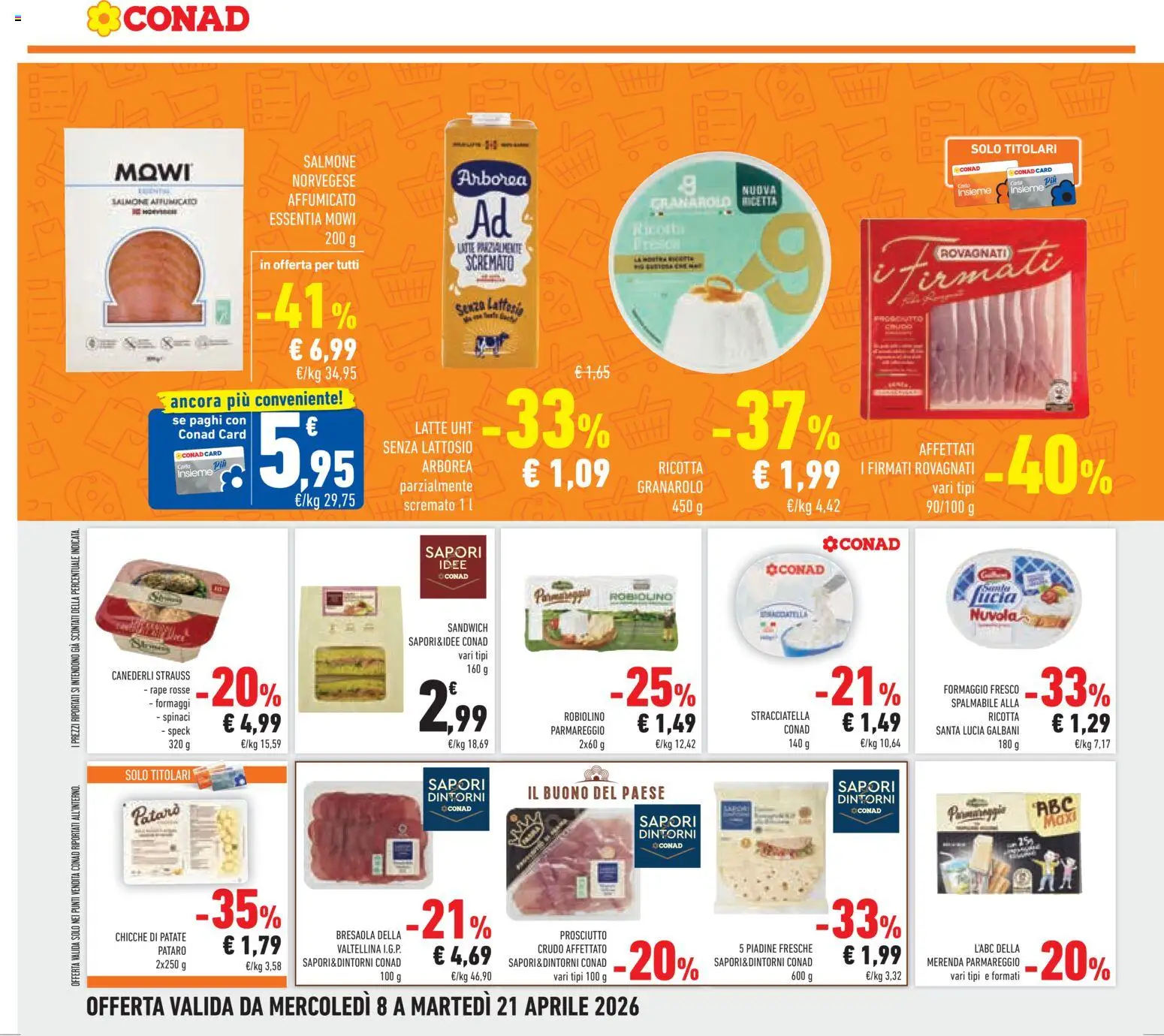 Volantino Conad del 08.04.2026 | Pagina: 18 | Prodotti: Patate, Prosciutto, Spinaci, Gnocchi