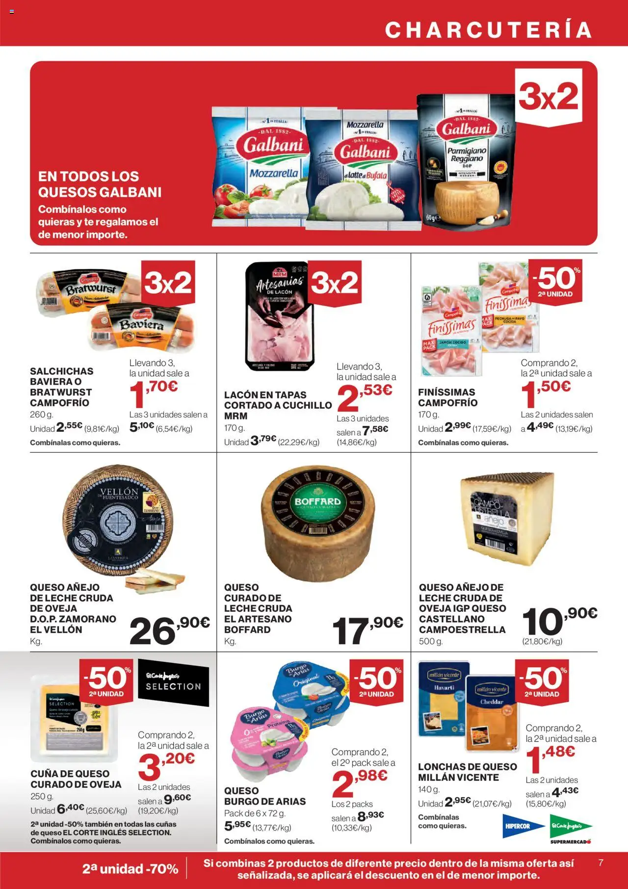 Hipercor catálogo │ válido desde el 19.06.2025 | Página: 7 | Productos: Leche, Jamón, Jamón cocido, Cuna
