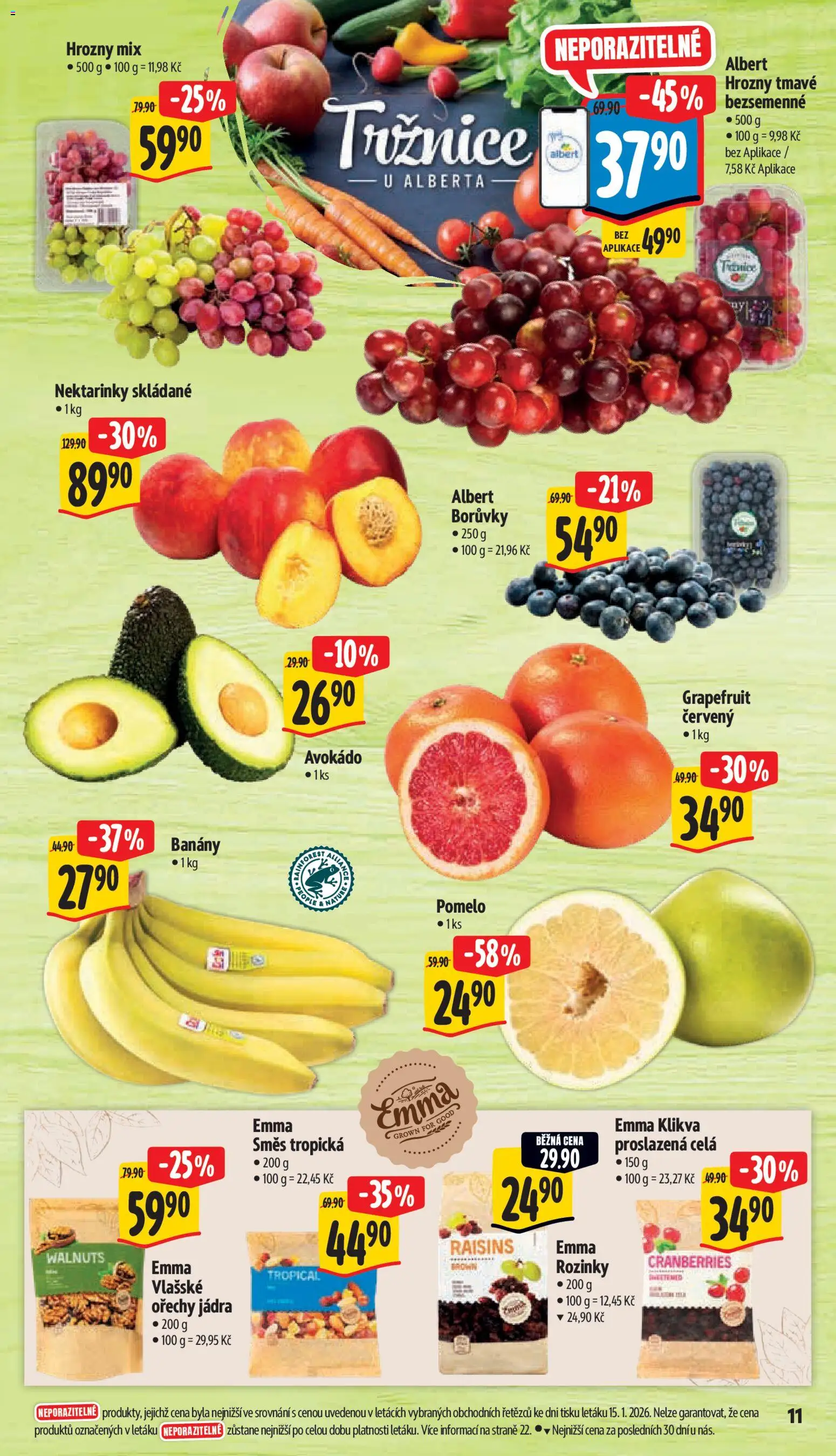 Albert leták - Supermarket od 21.01.2026 | Strana: 16 | Produkty: Pomelo, Nektarinky, Avokádo, Hrozny