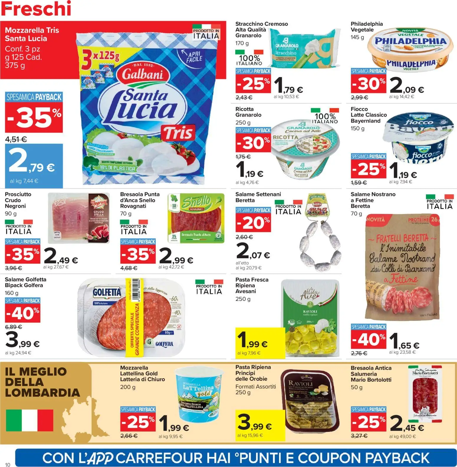 Volantino Carrefour del 07.04.2026 | Pagina: 10 | Prodotti: Mozzarella, Prosciutto, Stracchino, Ricotta
