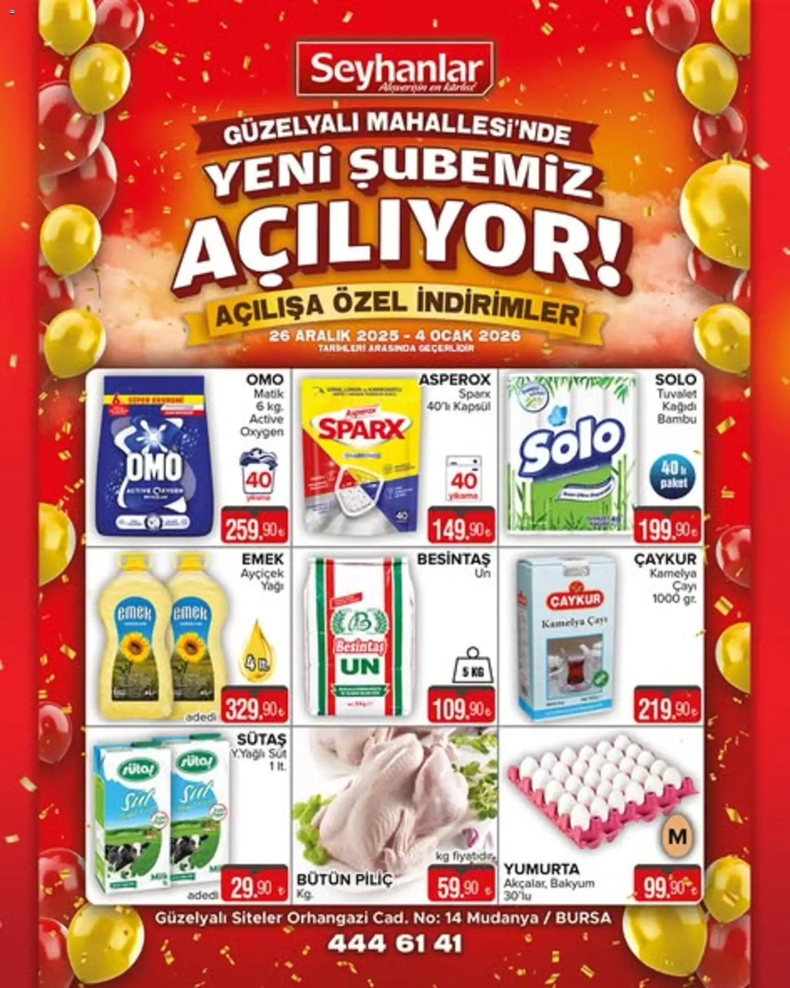 Seyhanlar Market Yeni Şubemiz Güzelyalı Mahallesi'nde Açılıyor - 26.12.2025 tarihinden itibaren geçerlidir | Sayfa: 1