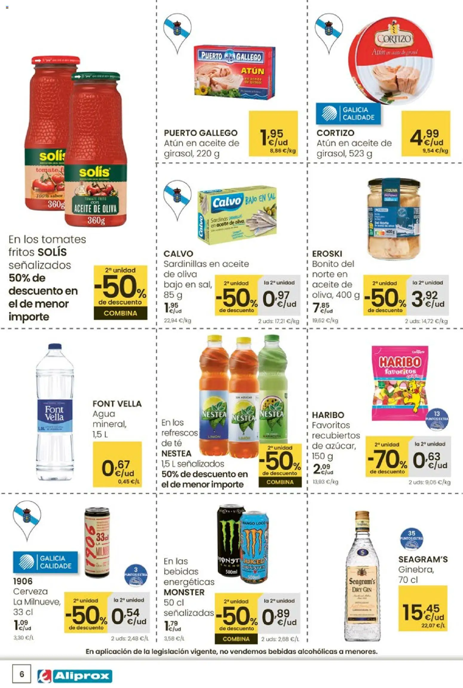Eroski - Ofertas Aliprox │ válido desde el 05.01.2026 | Página: 6 | Productos: Aceite, Cerveza, Tomates, Aceite de oliva