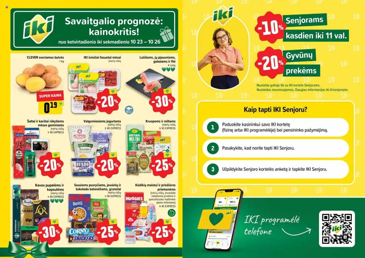 IKI akcijos nuo 20.10.2025 | Puslapis: 29 | Prekių: Bulvės, Jogurtas, Vištiena