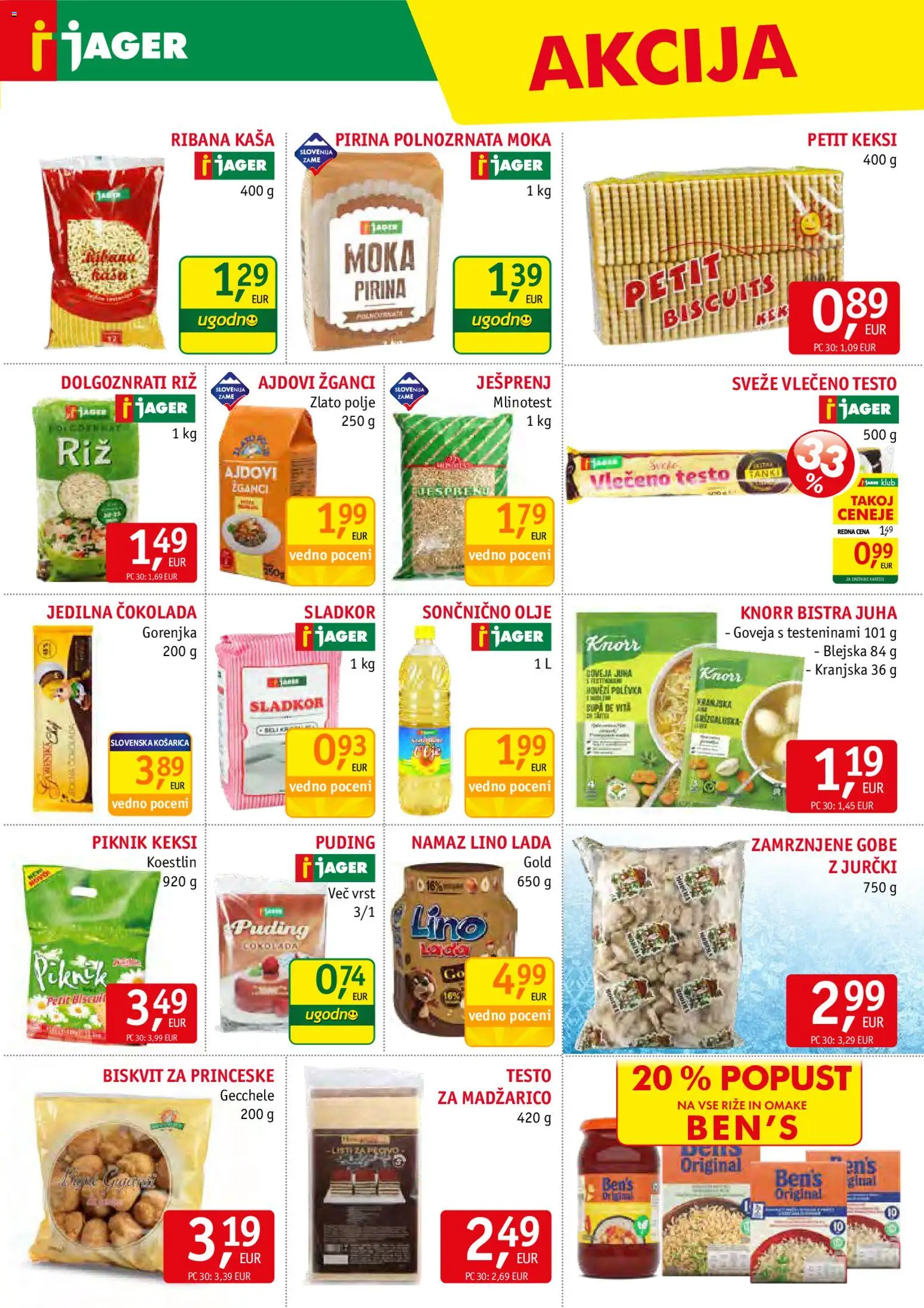 Novi Jager katalog ponudbe – veljaven od 25.02.2026 | Stran: 7 | Izdelki: Moka, Juha, Olje, Sladkor