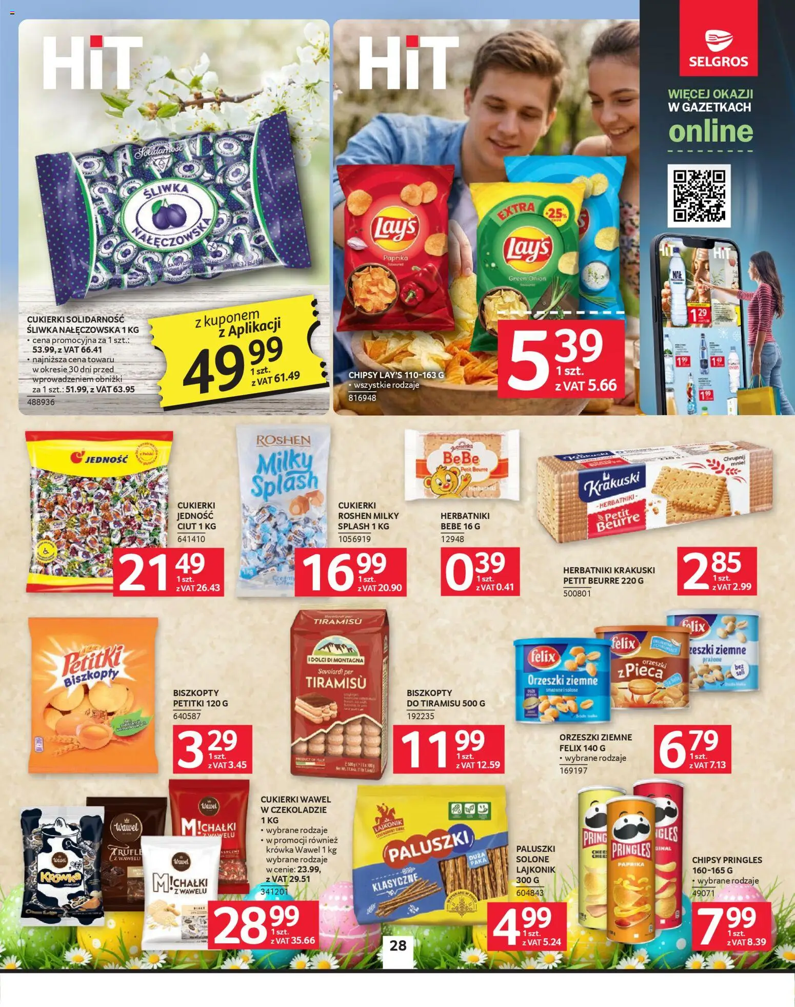 Selgros cash&carry gazetka od 26.03.2026 | Strona: 28 | Produkty: Paluszki, Orzeszki ziemne, Pringles, Cukierki