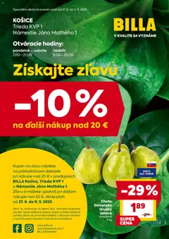 Billa špeciálna ponuka - náhľad platný od 27.08.2025
