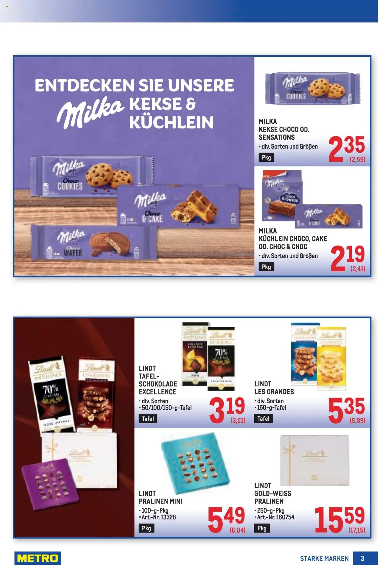 Metro  Starke Marken gültig ab 04.09.2025 | Seite: 3 | Produkte: Kekse, Schokolade