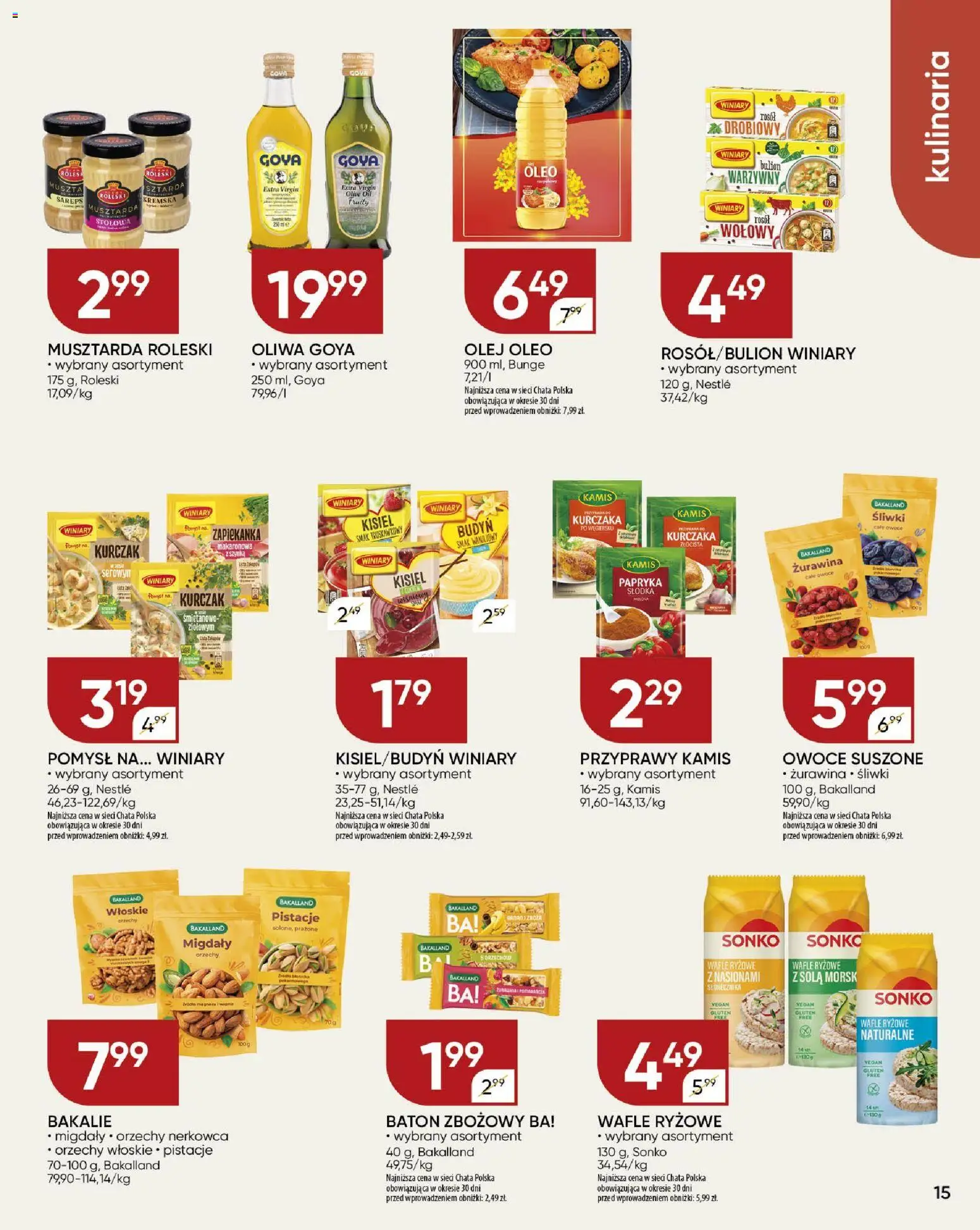 Chata Polska Gazetka od 15.01.2026 | Strona: 15 | Produkty: Żurawina, Musztarda, Banan, Owoce