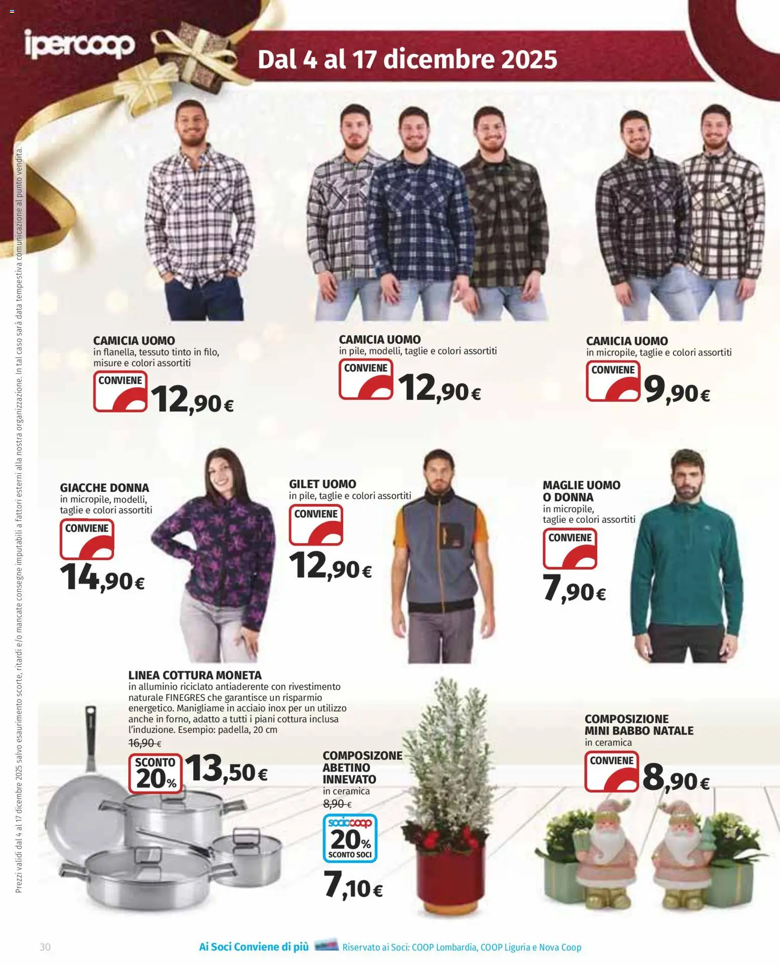 Volantino Ipercoop del 04.12.2025 | Pagina: 30 | Prodotti: Camicia, Gilet, Data, Alluminio