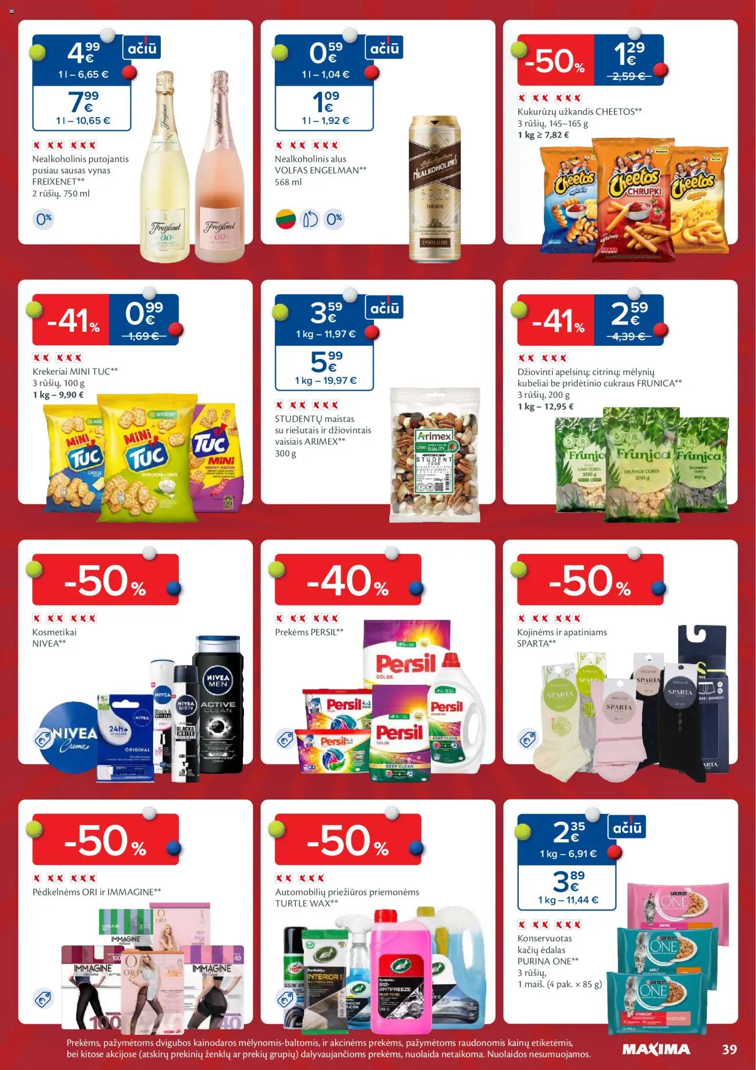 MAXIMA akcijos nuo 13.01.2026 | Puslapis: 39 | Prekių: Nealkoholinis alus, Vynas, Alus