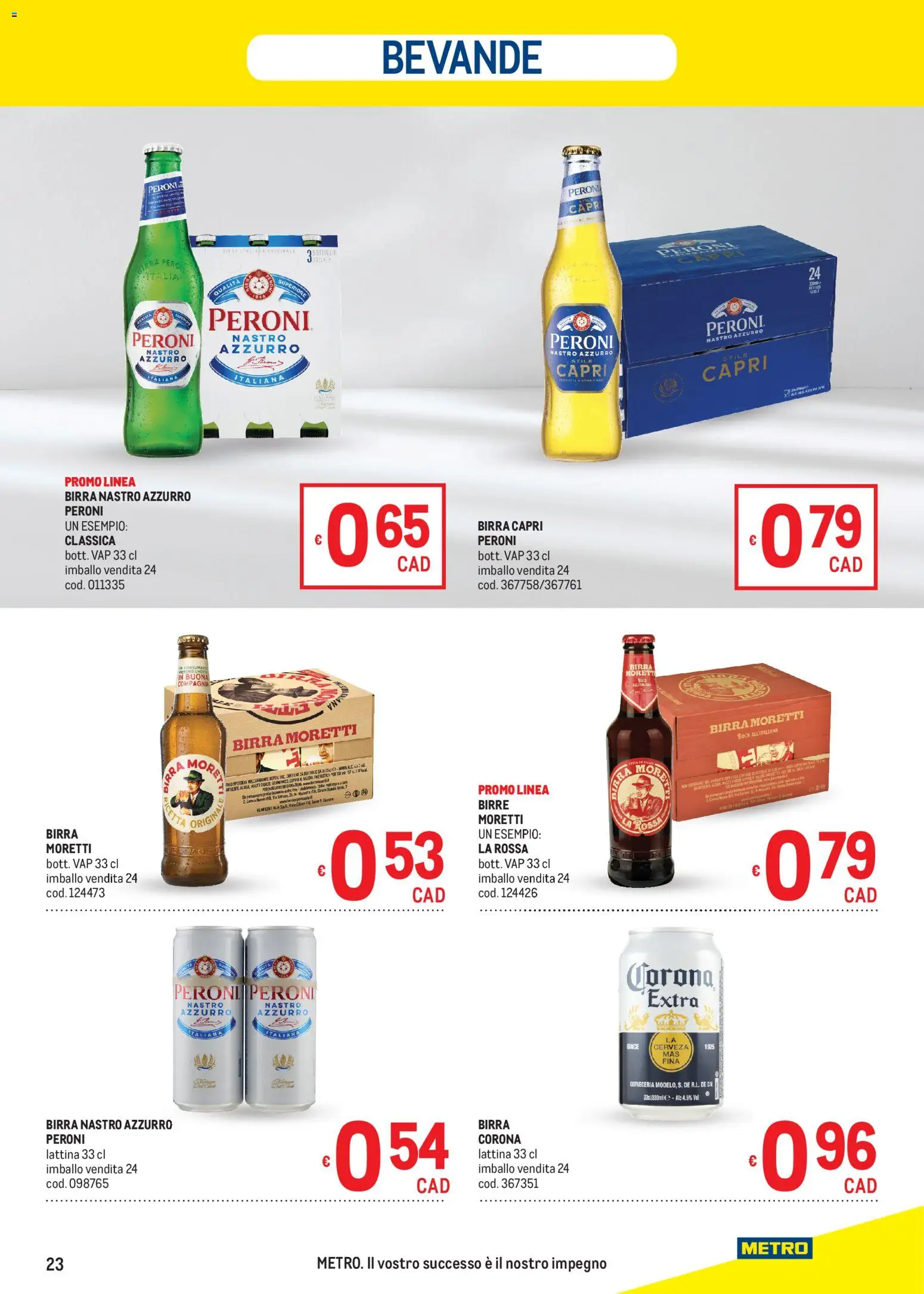 Volantino Metro del 02.04.2026 | Pagina: 23 | Prodotti: Birra, Birra Moretti