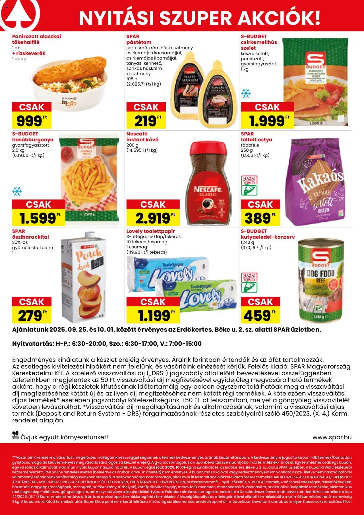 Spar akciós ujság - amely érvényes a következő dátumtól: 25.09.2025 | Oldal: 2 | Termékek: Szőlő, Bútor, Kávé, Pástétom