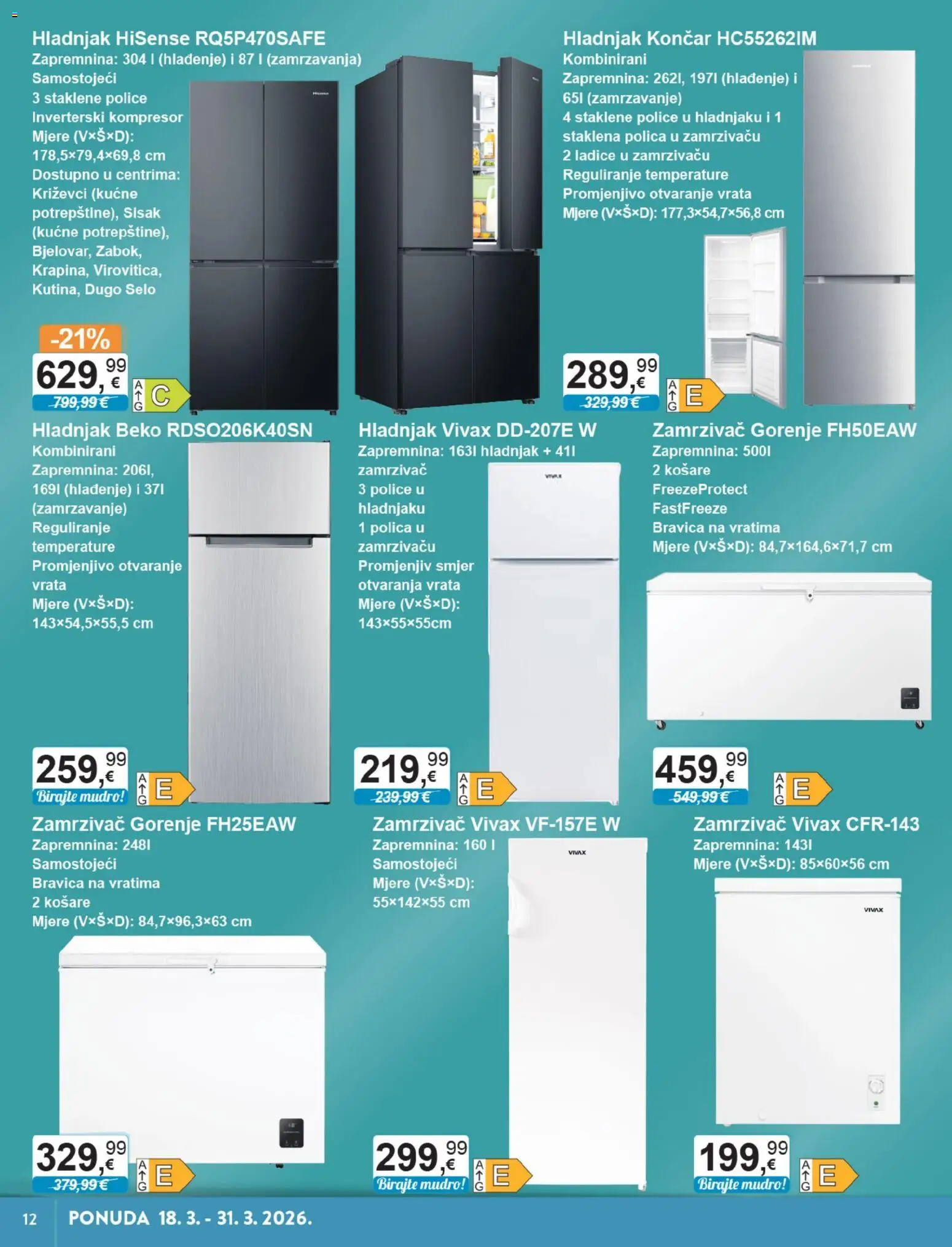 KTC katalog | vrijedi od 18.03.2026 | Stranica: 8 | Proizvodi: Polica, Vrata, Kompresor, Zamrzivač