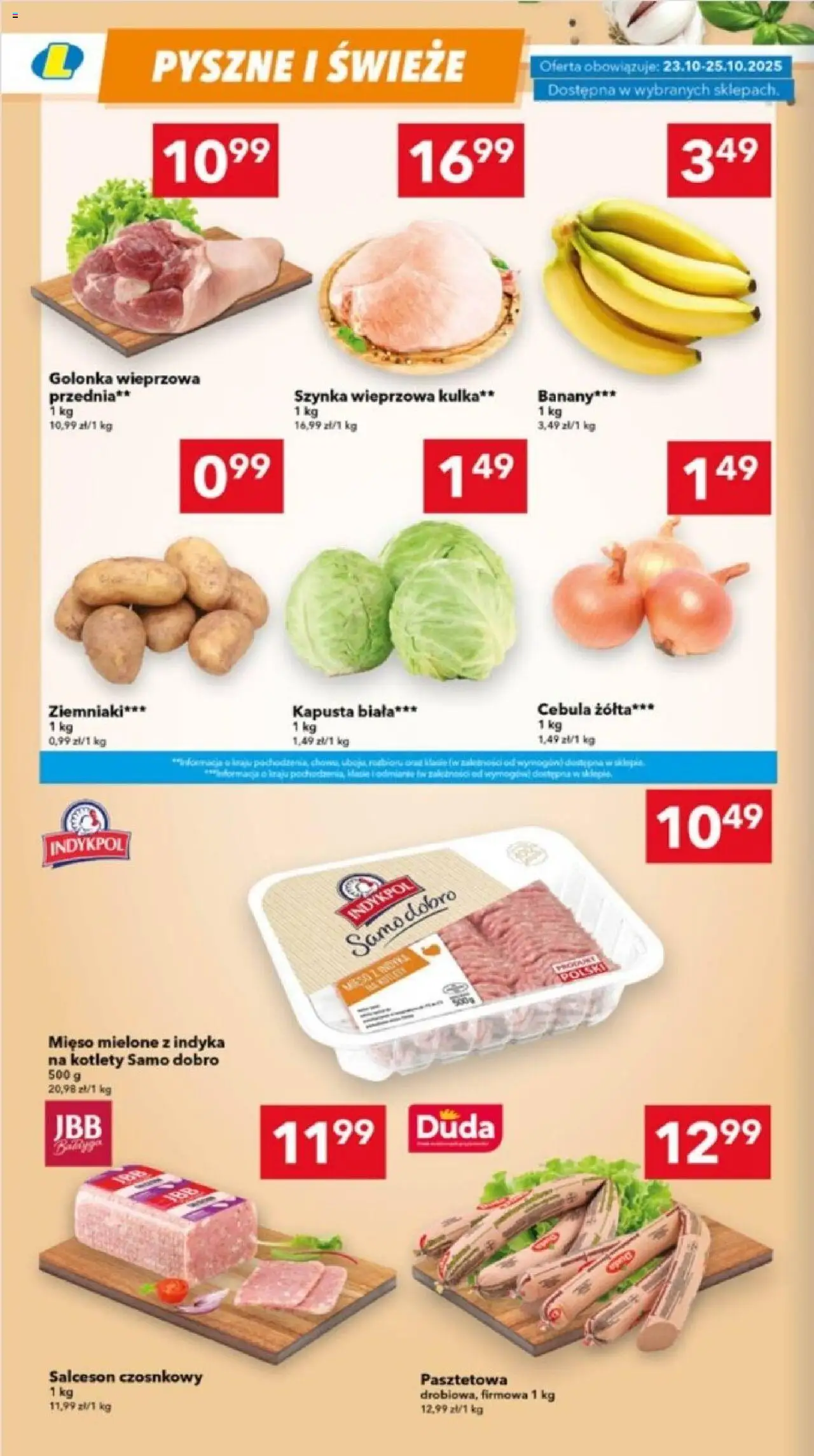 Lewiatan gazetka - Ostrów Wielkopolski od 23.10.2025 | Strona: 2 | Produkty: Mięso, Banany, Kapusta biała, Kotlety