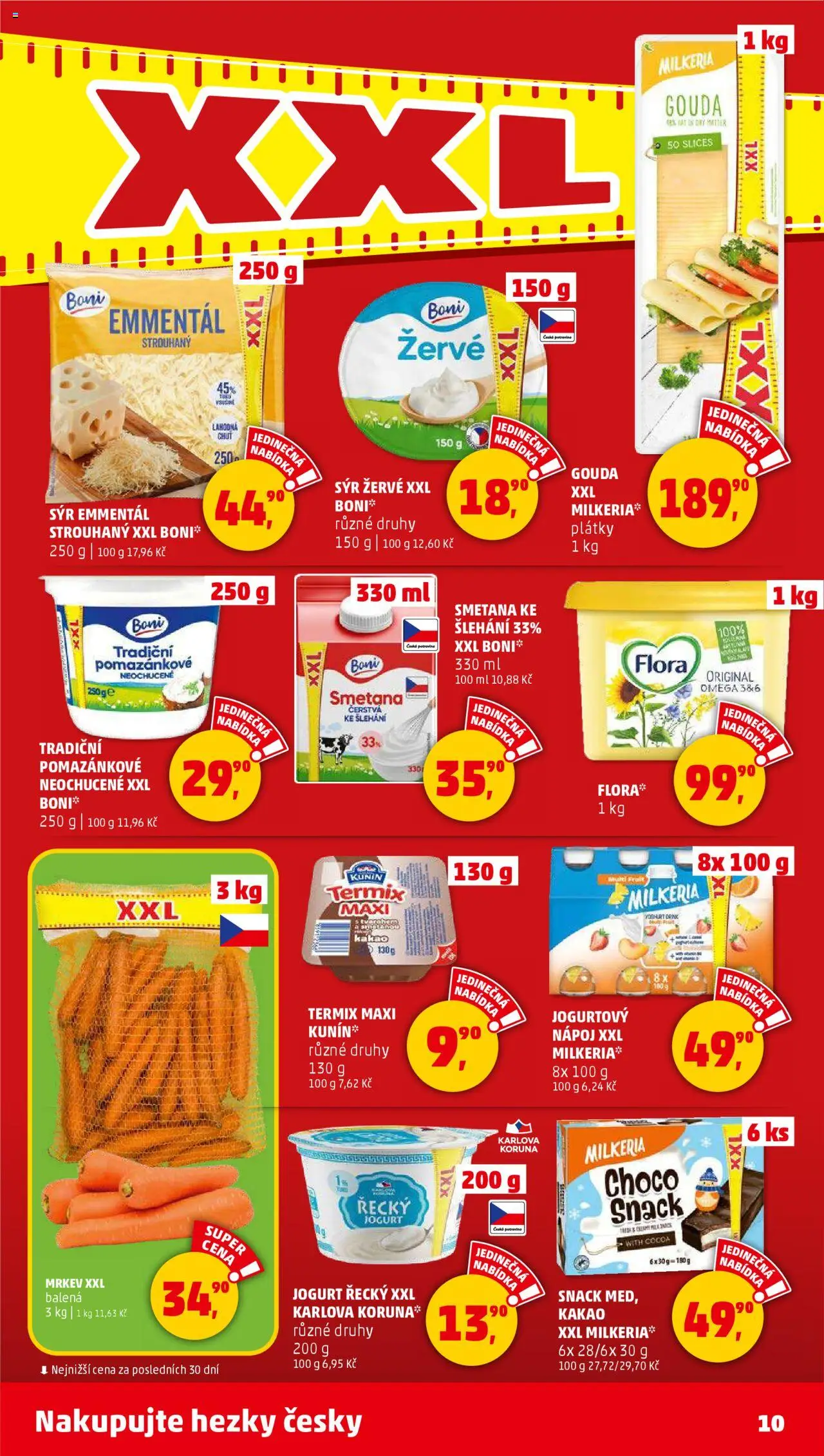 Penny Market leták - Čtvrtečník od 14.08.2025 | Strana: 10 | Produkty: Gouda, Omega, Kakao, Flora