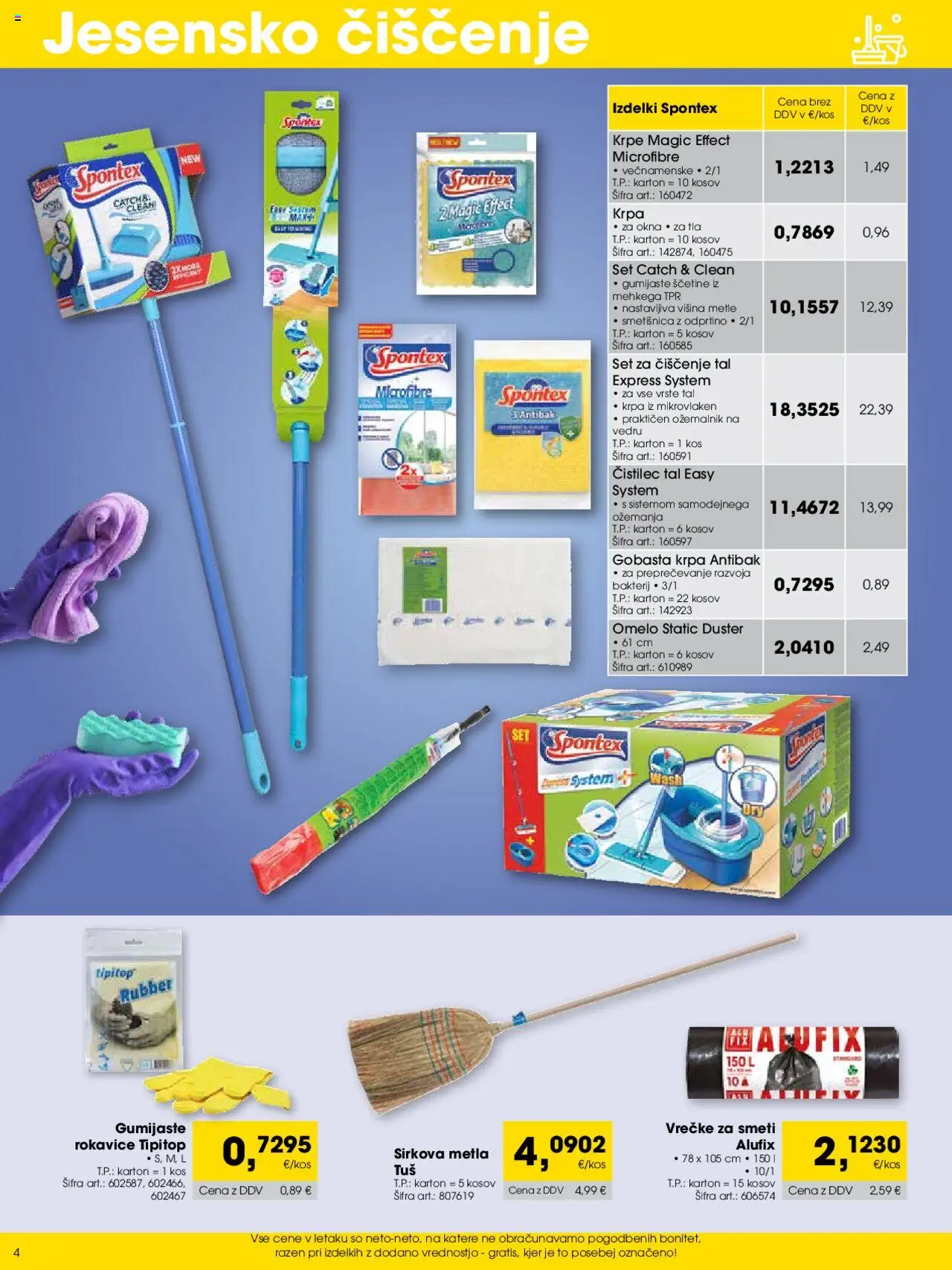 Tuš katalog cash & carry trgovec │ velja od 01.09.2025 | Stran: 4 | Izdelki: Kos, Rokavice