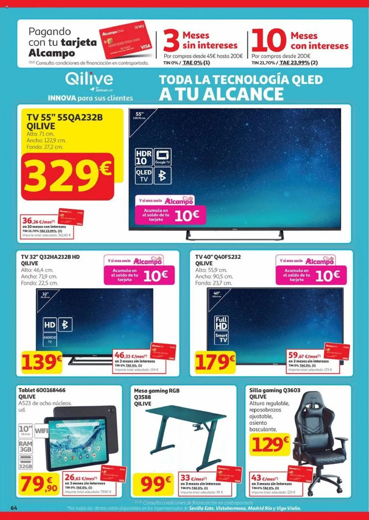 Alcampo - Canarias │ válido desde el 23.10.2025 | Página: 64 | Productos: Tablet, Mesa, Silla