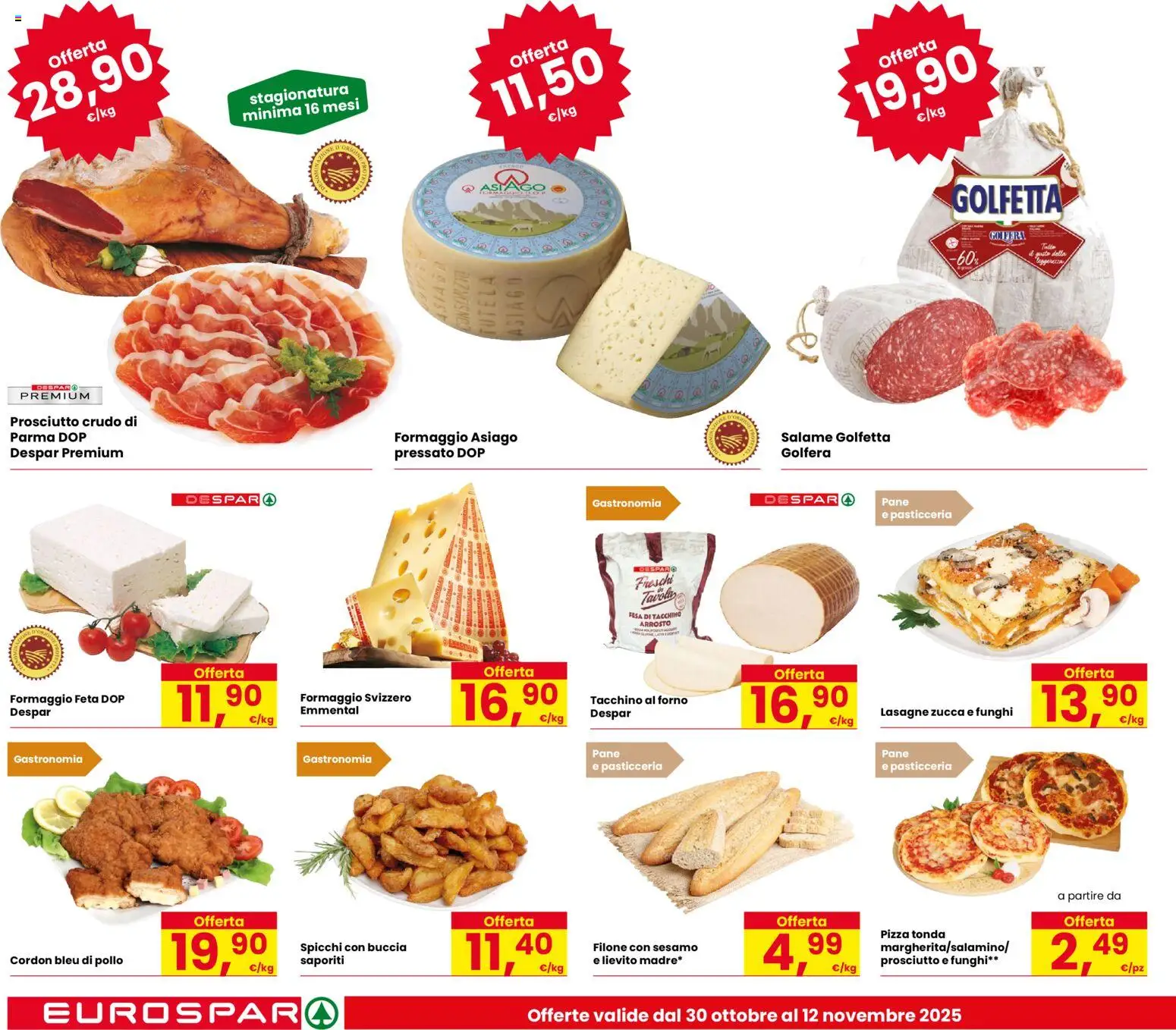 Volantino Eurospar del 30.10.2025 | Pagina: 8 | Prodotti: Pane, Pollo, Tacchino, Prosciutto