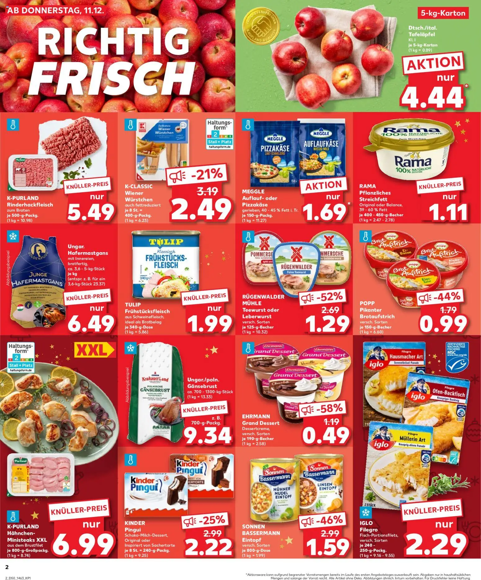 Kaufland prospekt Stuttgart	 – gültig ab 11.12.2025 | Seite: 2 | Produkte: Mühle, Hahnchen, Wiener wurstchen, Salat