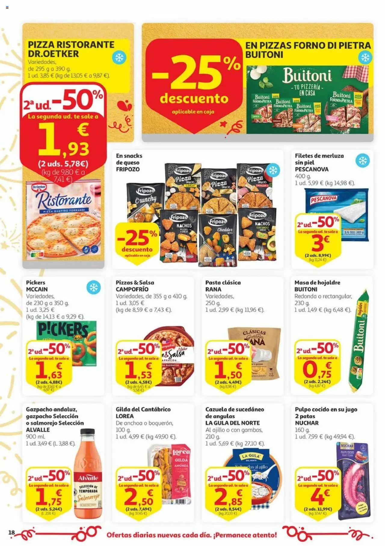 Alcampo - Aniversario │ válido desde el 03.06.2025 | Página: 18 | Productos: Pizza, Filetes de merluza, Té, Gazpacho