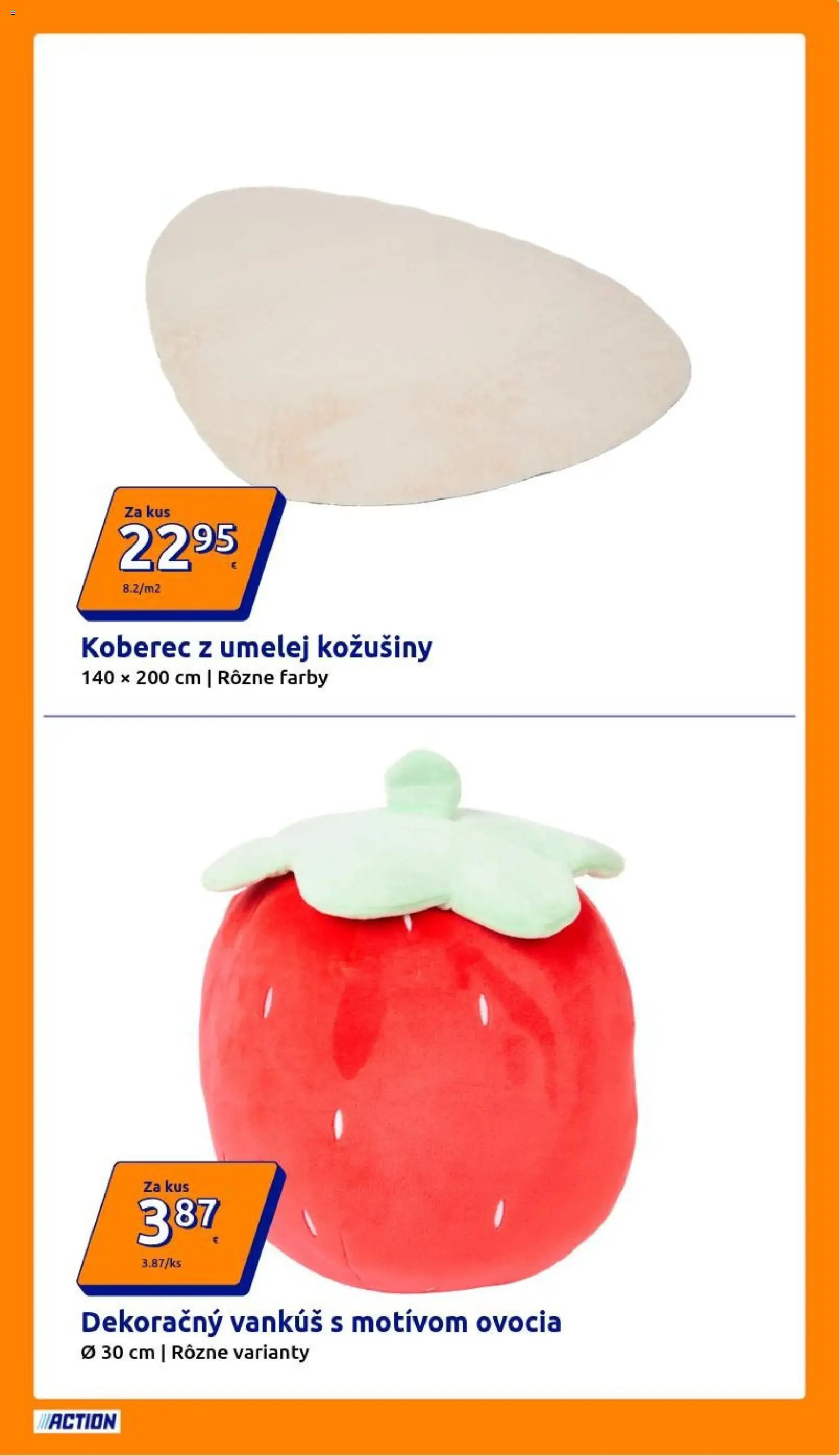 Nové Action akcie – leták je platný od 01.04.2026 | Strana: 9 | Produkty: Vankúš, Koberec