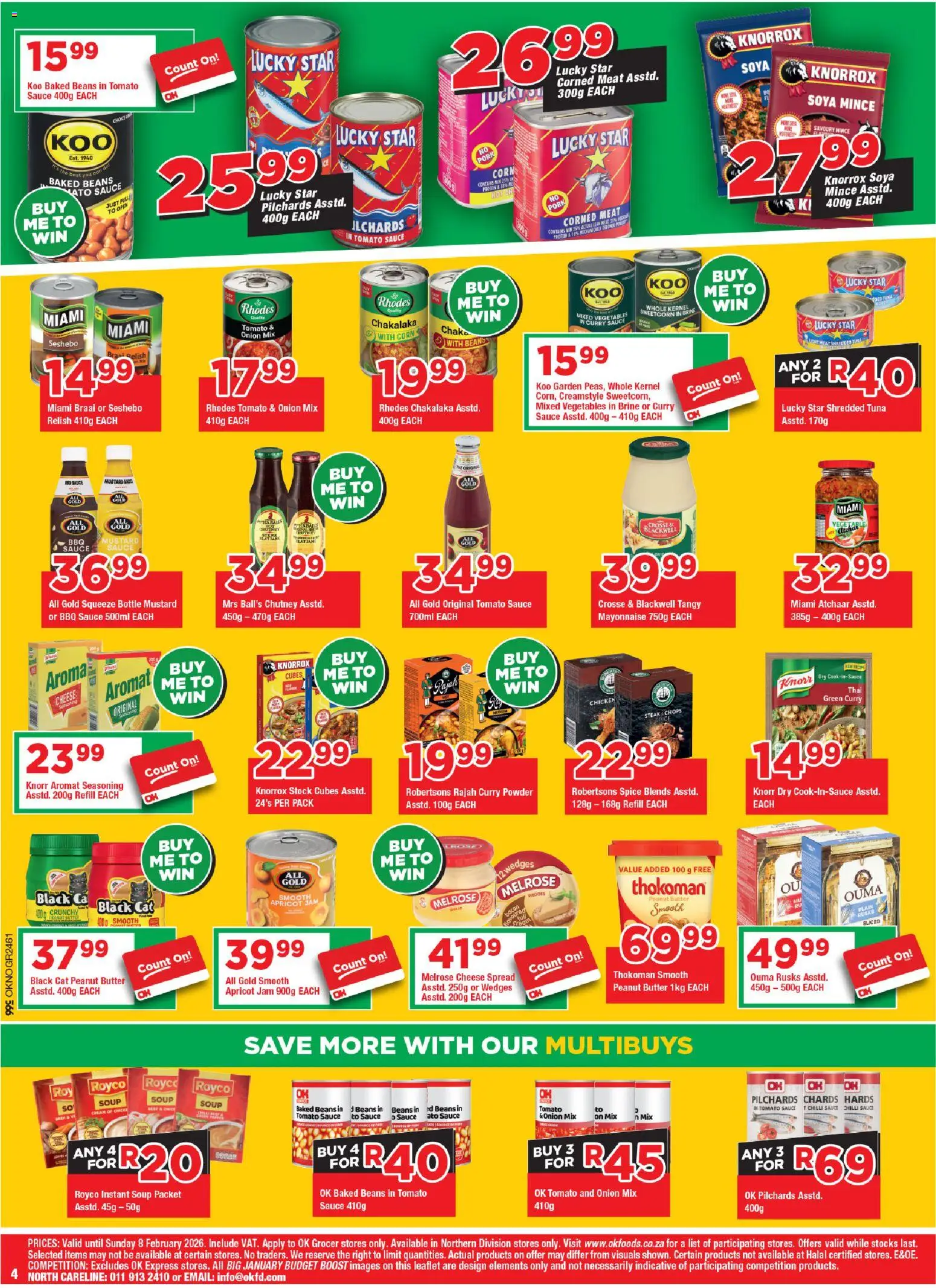 New OK Foods catalogue – valid from 21.01.2026 | Page: 4 | Products: Jam, Steak, Seasoning, Vegetables