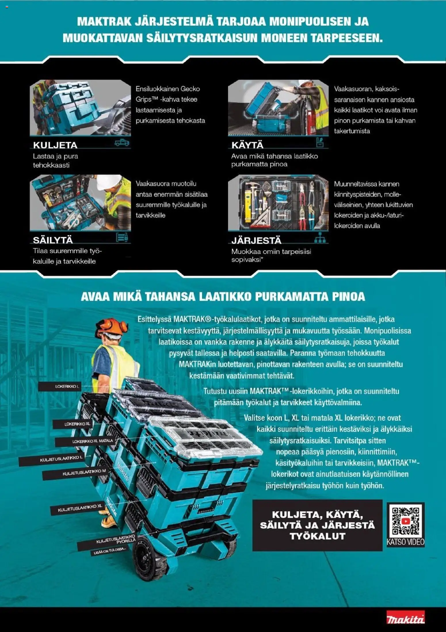 Makita - Maktrak säilytysjärjestelmä – voimassa 27.10.2025 alkaen | Sivu: 2 | Tuotteet: Laatikko, Voi, Video