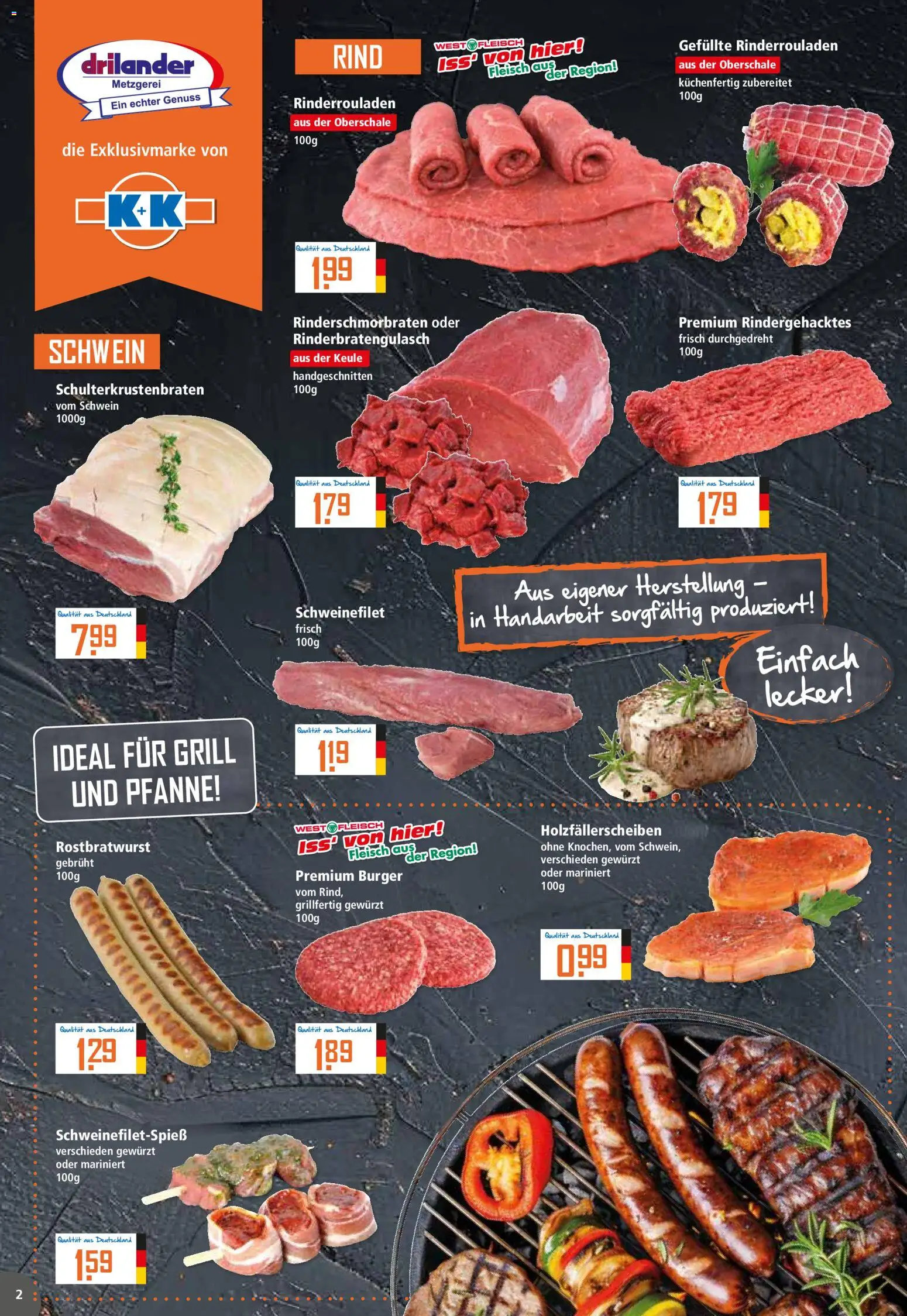 Klaas & Kock Prospekt 	 – gültig ab 23.03.2026 | Seite: 2 | Produkte: Rinderrouladen, Grill, Burger, Fleisch