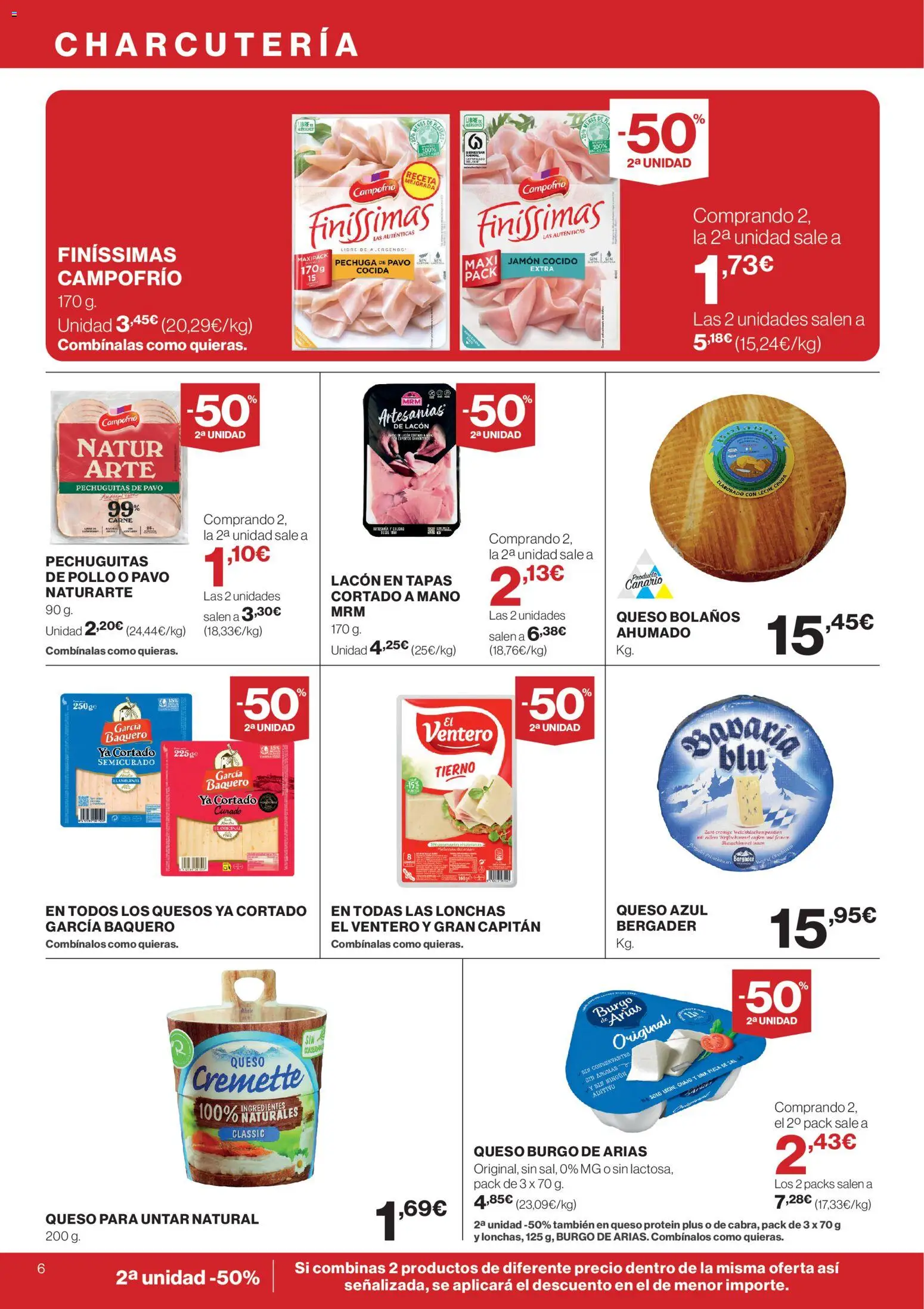 Supercor Canarias │ válido desde el 12.03.2026 | Página: 6 | Productos: Queso, Jamón, Jamón cocido, Queso para untar