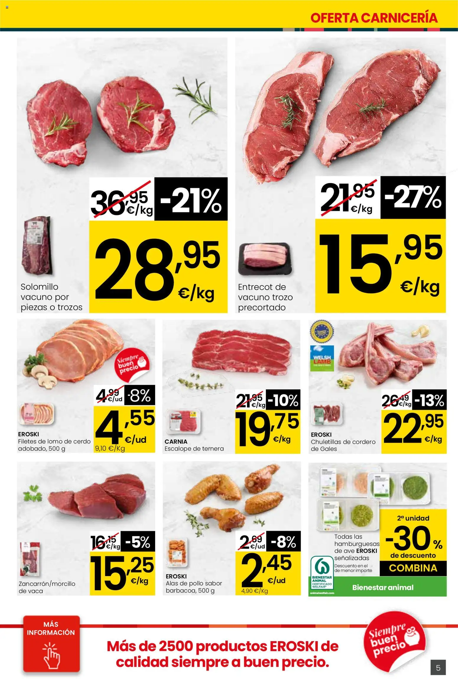 Eroski - Quieres ahorrar conmigo │ válido desde el 26.03.2026 | Página: 5 | Productos: Cerdo, Φίλτρο καφέ