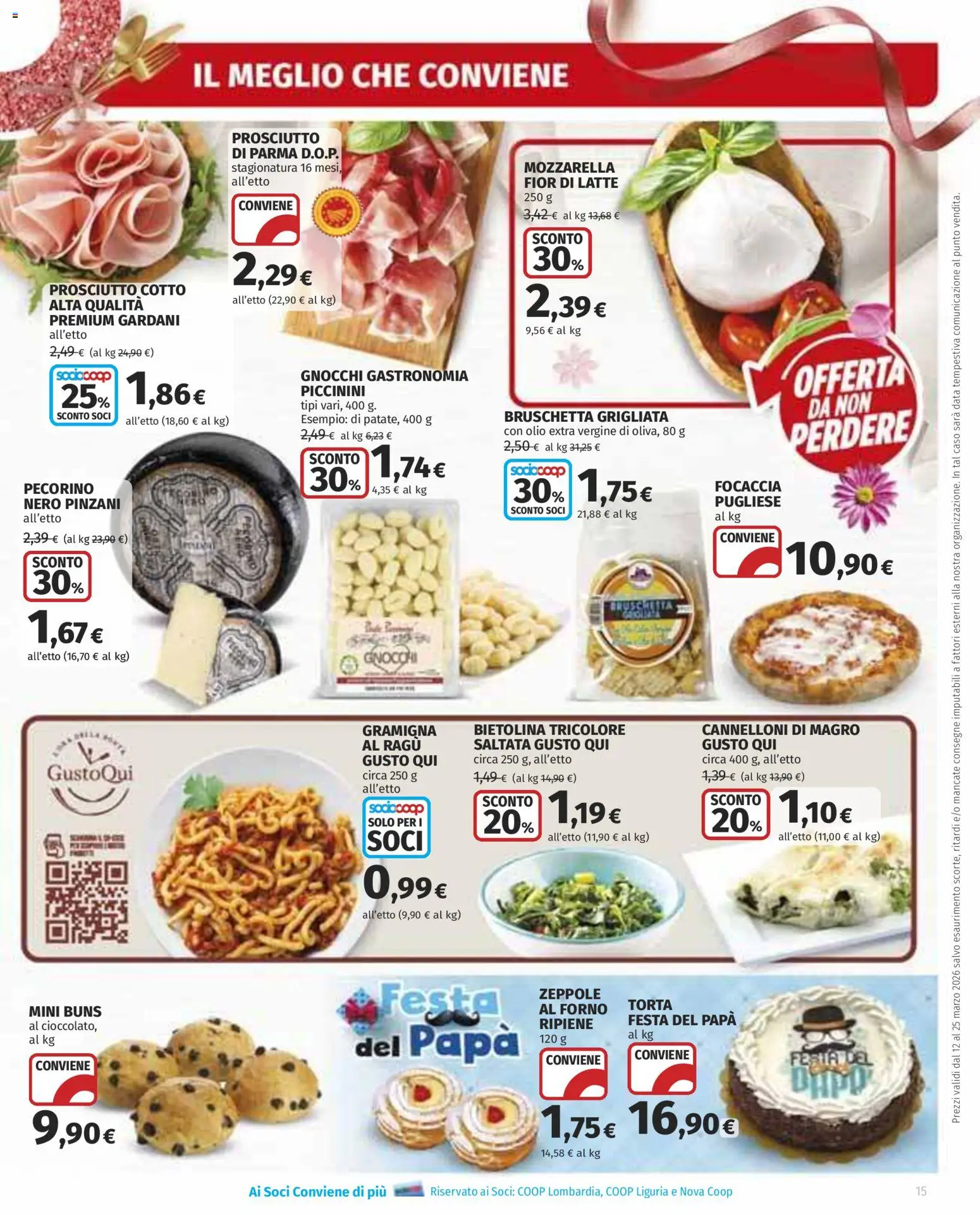 Volantino Ipercoop del 12.03.2026 | Pagina: 15 | Prodotti: Focaccia, Latte, Data, Gnocchi