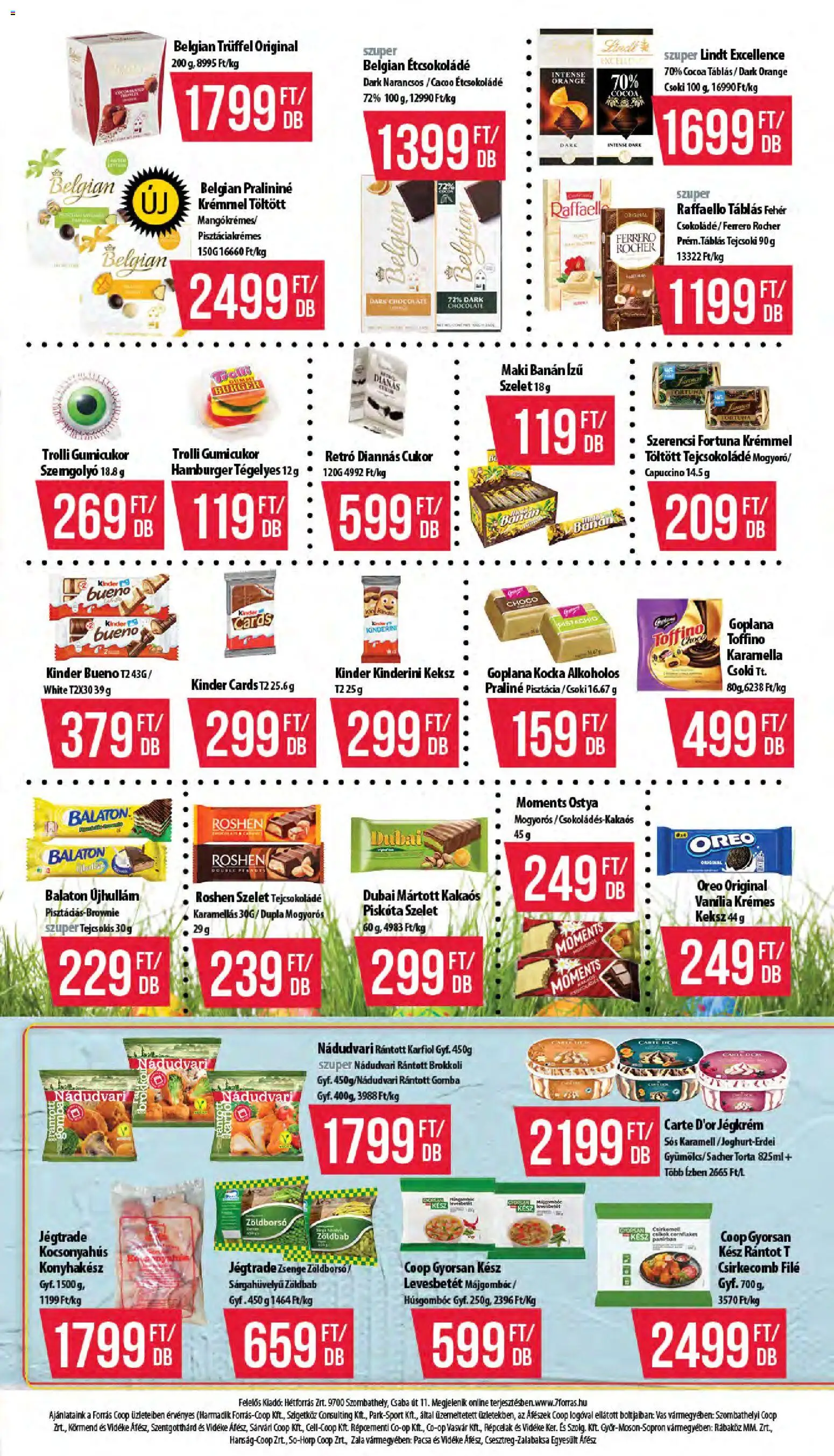 COOP akciós ujság - amely érvényes a következő dátumtól: 19.03.2026 | Oldal: 5 | Termékek: Raffaello, Praliné, Tejcsokoládé, Csirkecomb