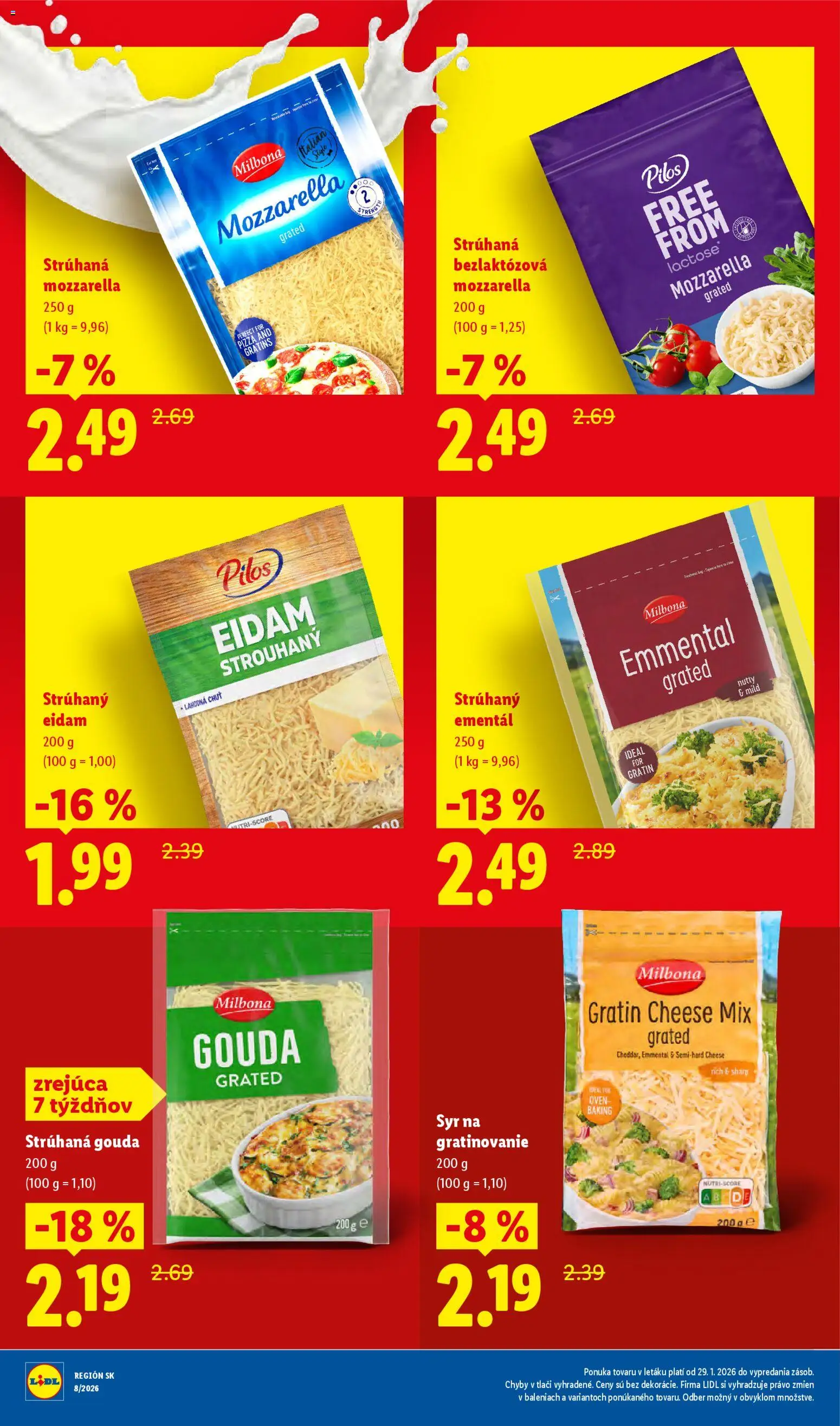 Nové Lidl akcie – leták je platný od 09.03.2026 | Strana: 16 | Produkty: Syr, Gouda, Eidam, Mozzarella