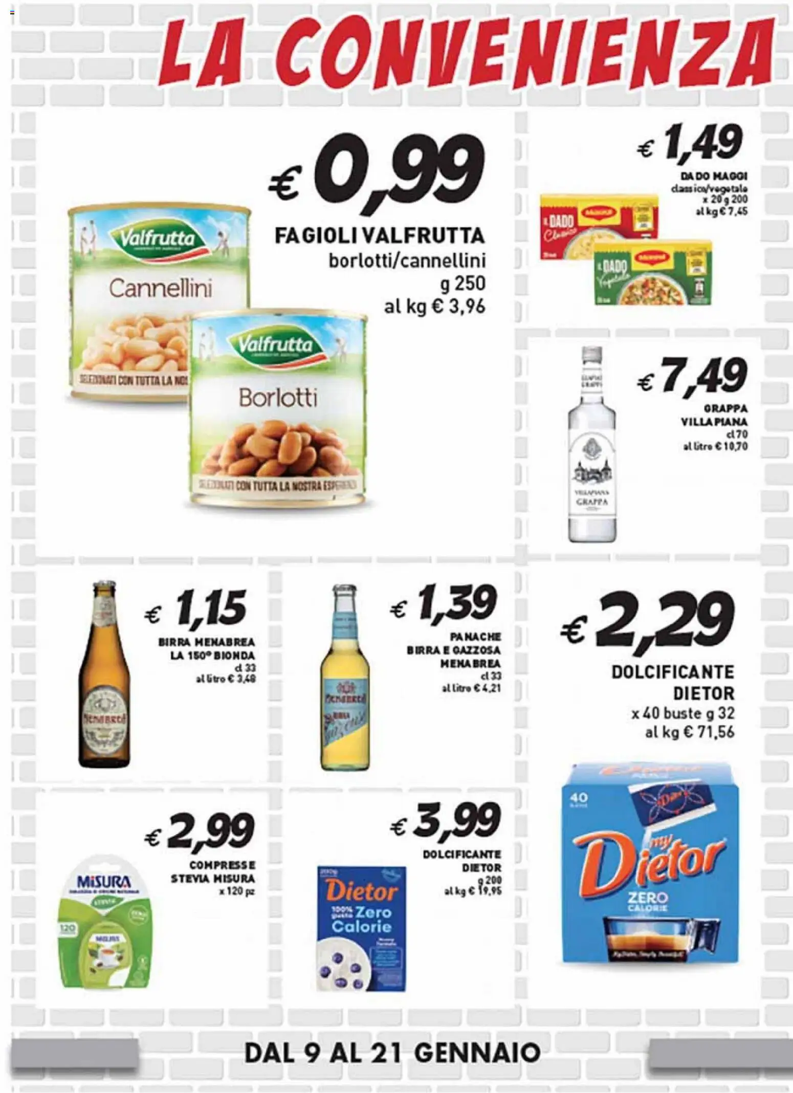 Volantino Coal del 09.01.2026 | Pagina: 4 | Prodotti: Dolcificante, Birra, Cannellini, Grappa