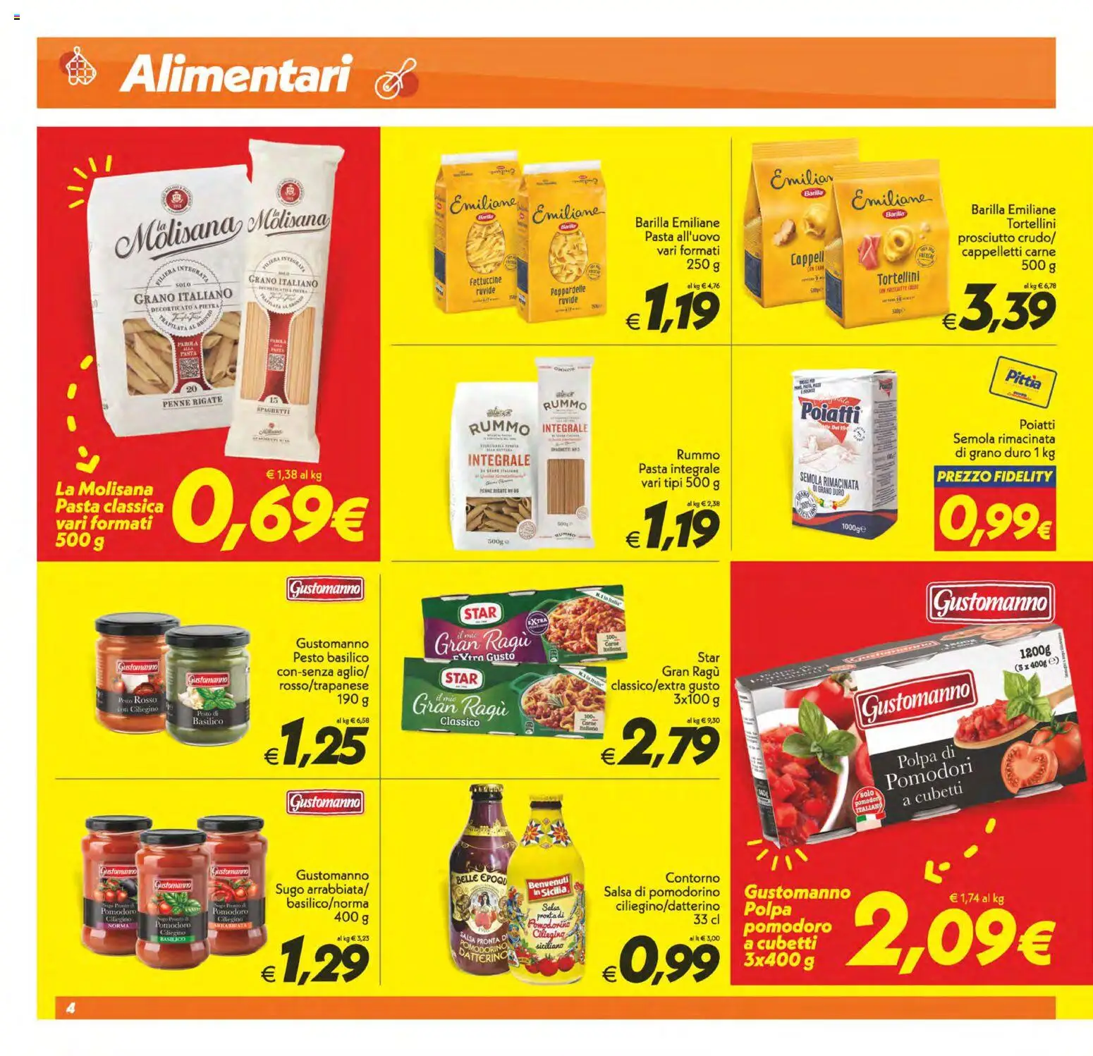 Volantino SuperConveniente del 25.11.2025 | Pagina: 4 | Prodotti: Pasta, Basilico, Sugo, Penne