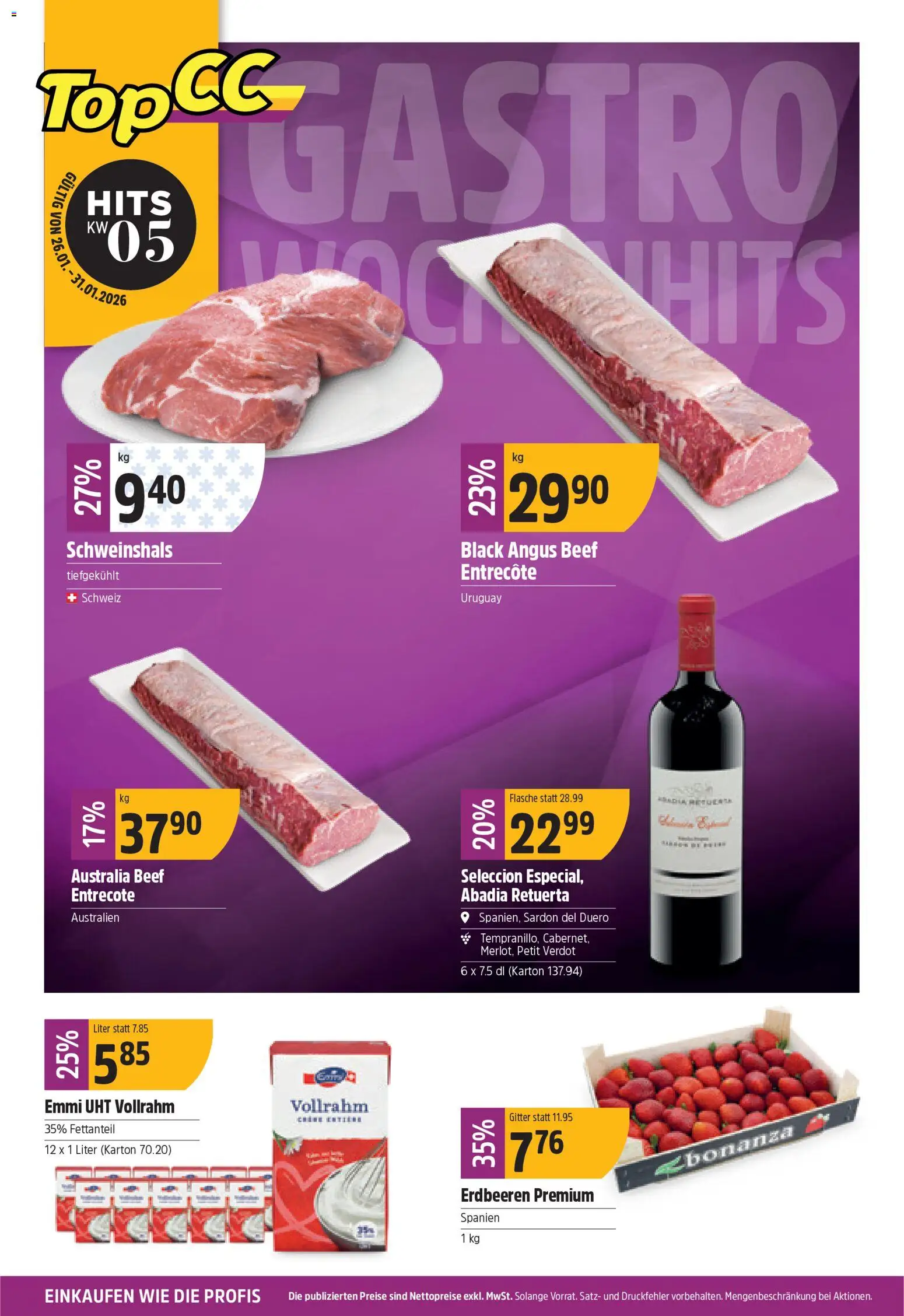 TopCC Aktionen – gültig ab 26.01.2026 | Seite: 1 | Produkte: Gitter, Erdbeeren