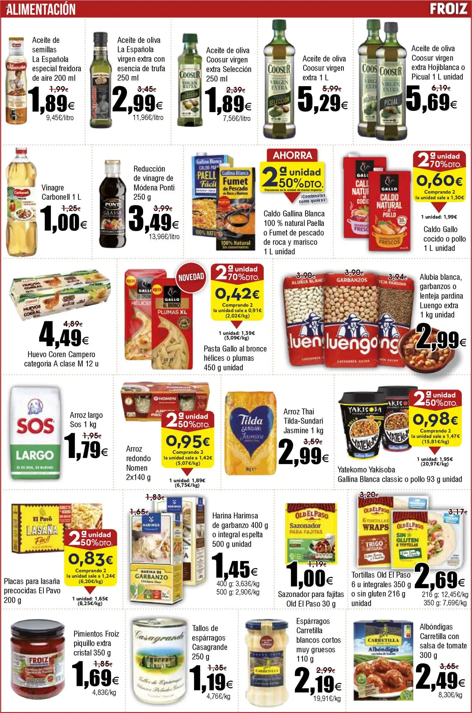 Froiz folleto │ válido desde el 12.11.2025 | Página: 10 | Productos: Aceite, Pescado, Pasta, Sazonador