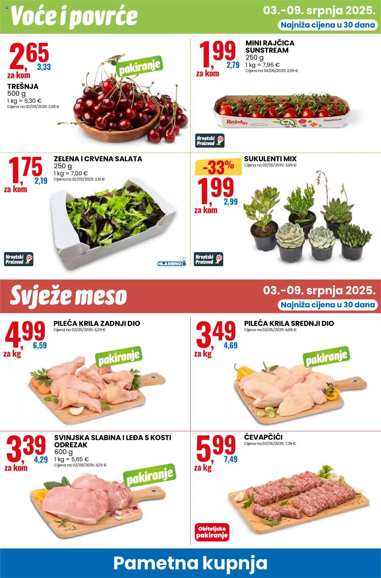 Eurospin katalog | vrijedi od 03.07.2025 | Stranica: 6 | Proizvodi: Meso, Salata, Povrće, Rajčica