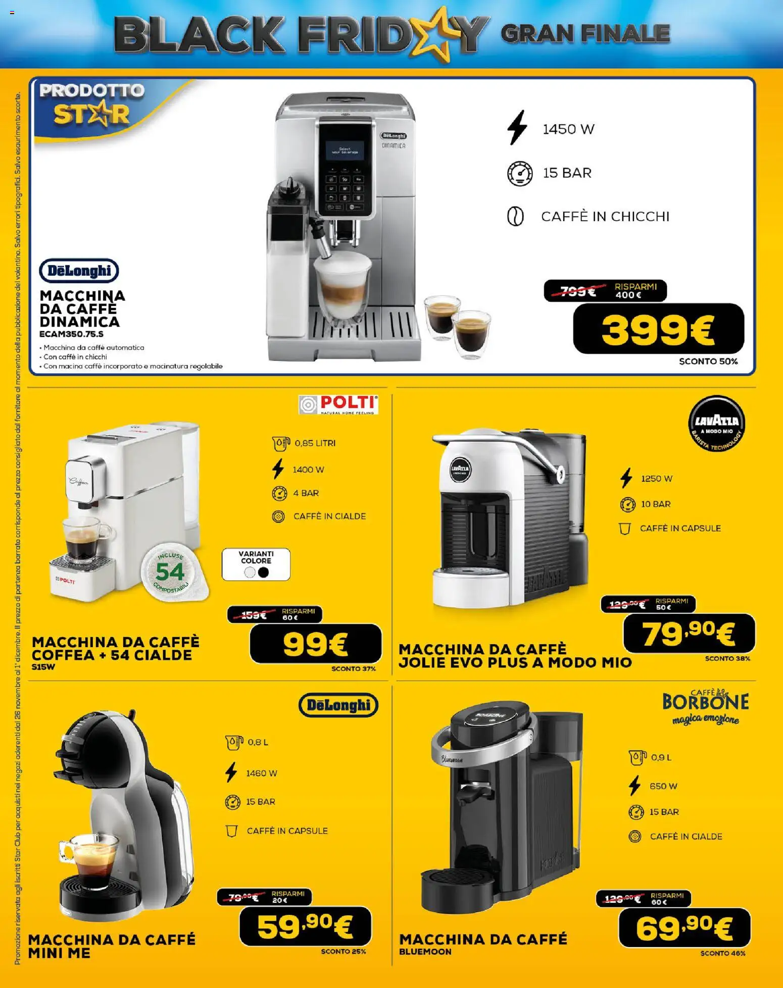 Volantino Euronics del 26.11.2025 | Pagina: 20 | Prodotti: Caffè, Caffe in capsule, Lavazza, Caffè in cialde