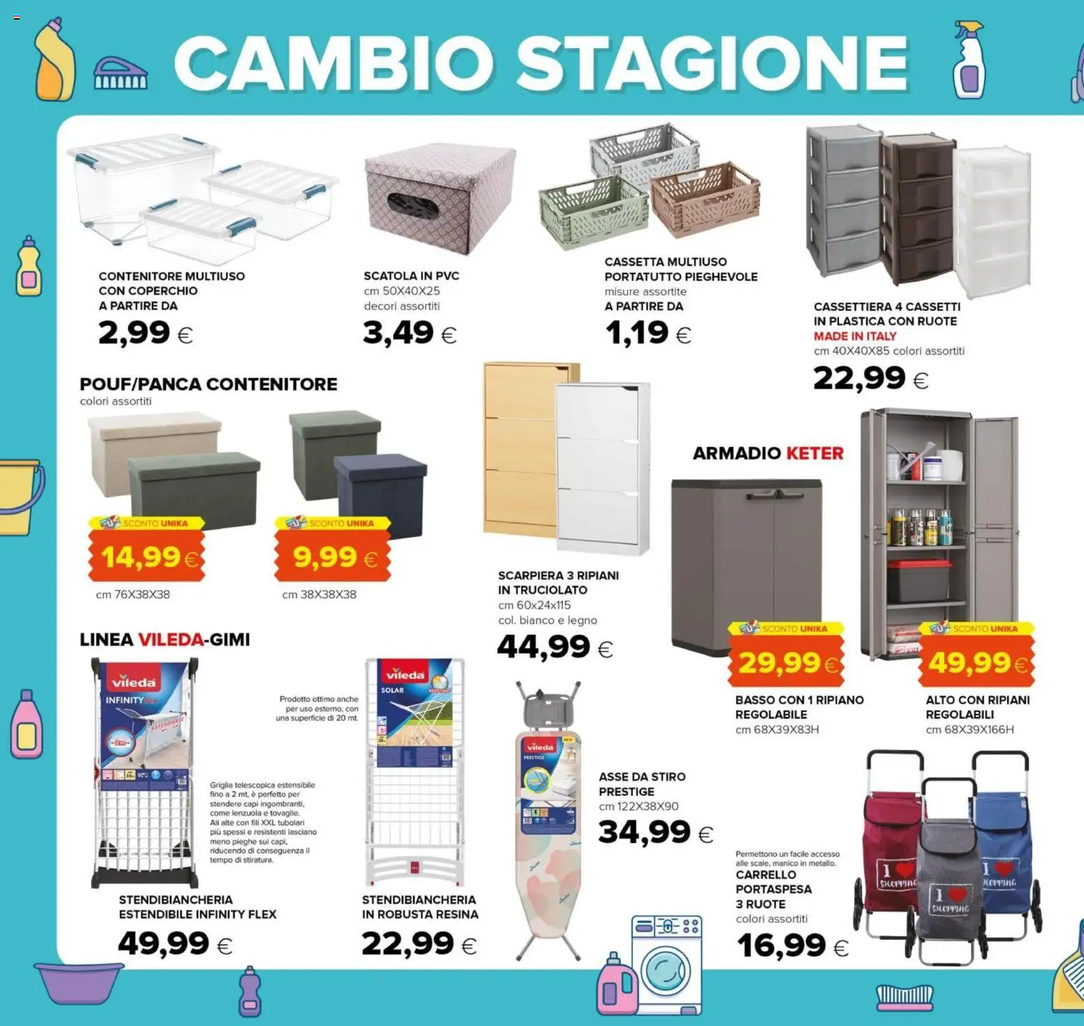 Volantino Oasi del 12.03.2026 | Pagina: 22 | Prodotti: Ripiano, Stendibiancheria, Scarpiera, Cassettiera