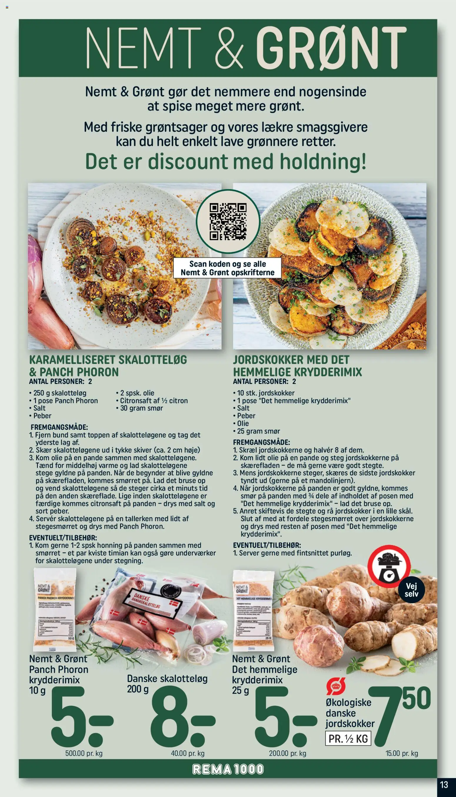 Rema 1000 tilbudsavis – gyldig fra 18.01.2026 | Side: 13 | Produkter: Jordskokker, Salt, Skalotteløg, Timian