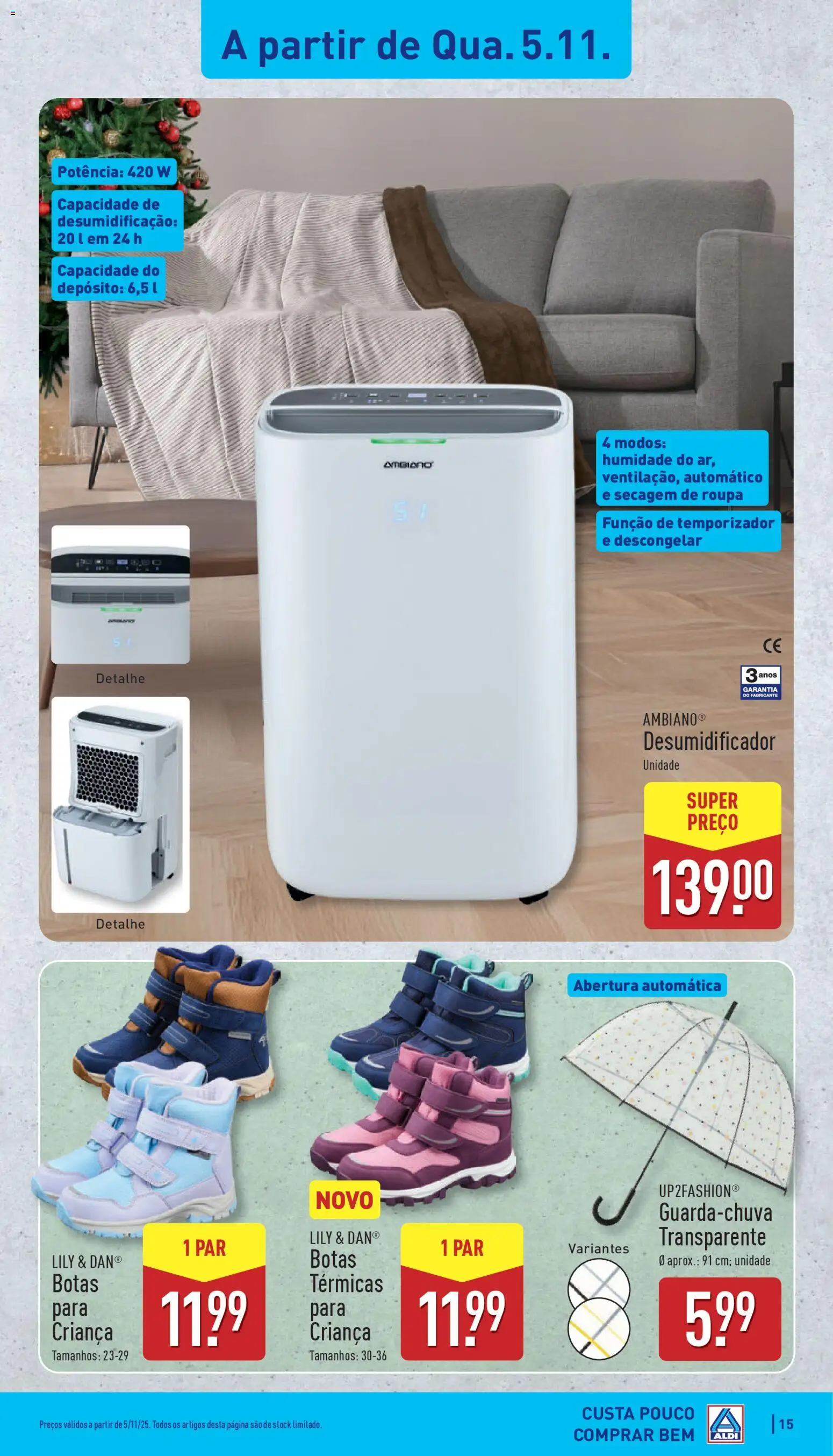 Aldi folheto │ válido de 03.11.2025 | Página: 15 | Produtos: Botas, Desumidificador