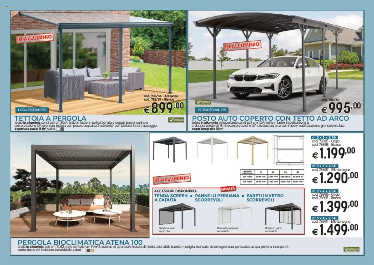 Volantino Brico OK del 03.03.2025 | Pagina: 10 | Prodotti: Tenda, Acqua, Pergola, Alluminio